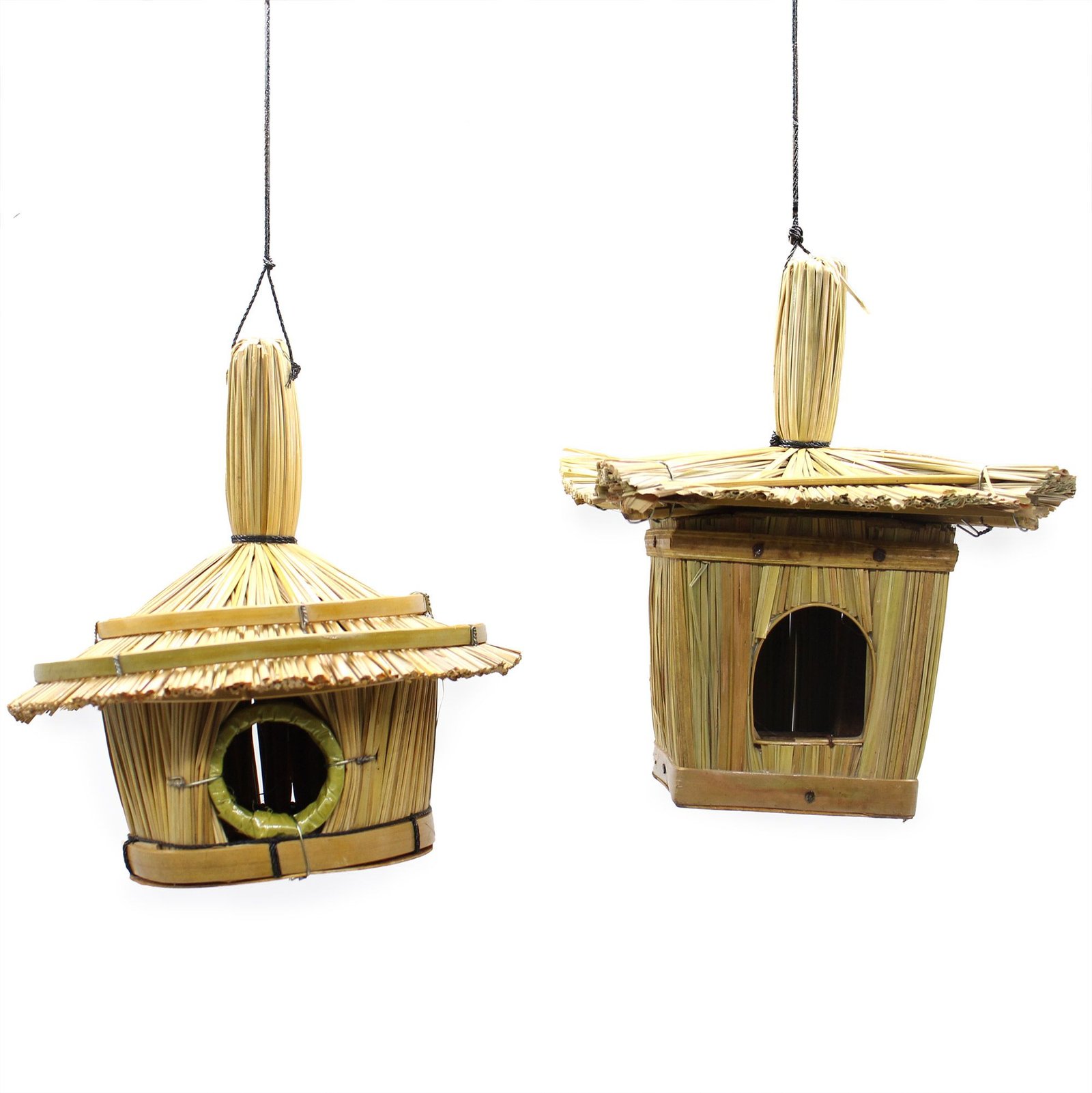 Small Round Seagrass Bird Box 17x17cm - imagine 3