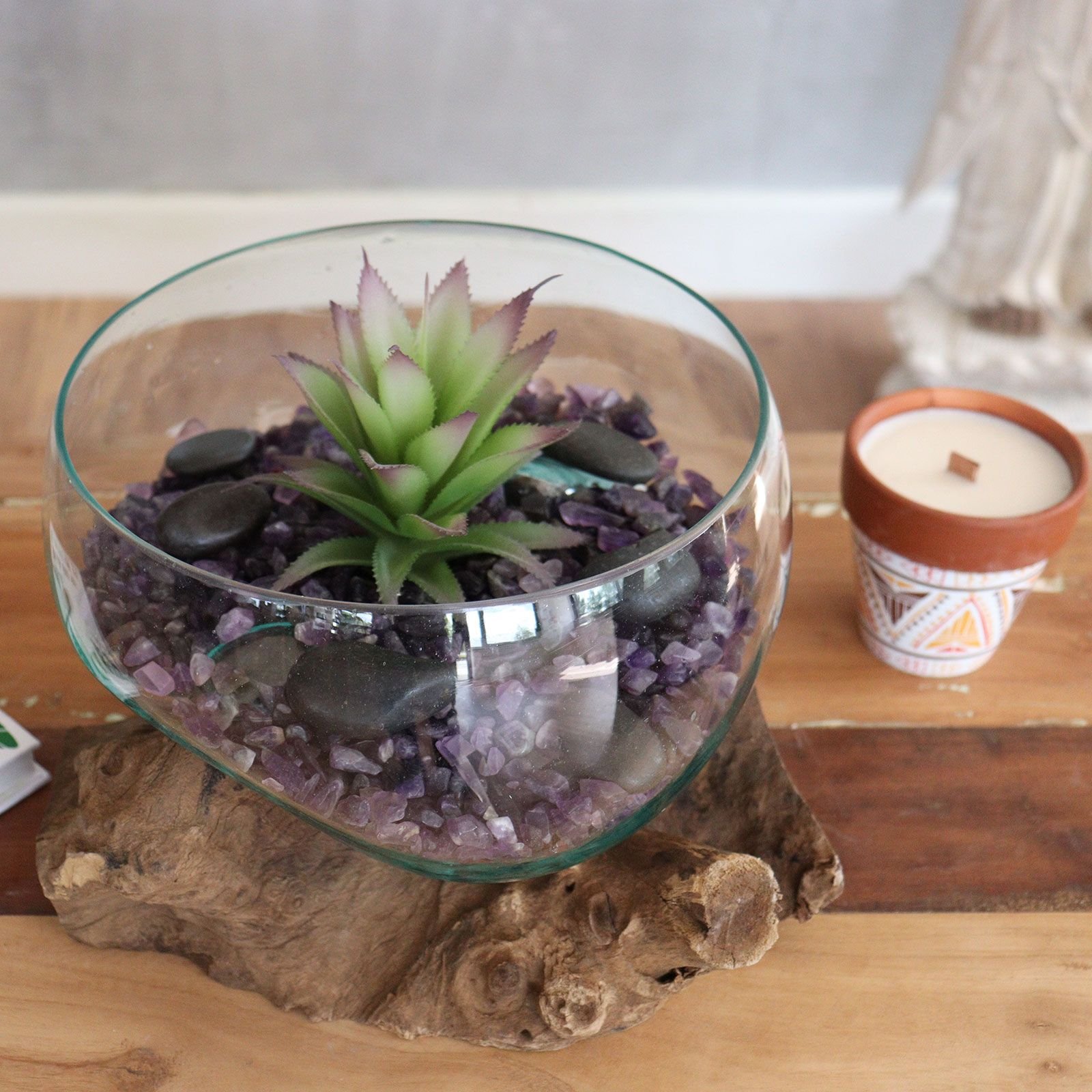 Molten Glass on Wood - Open Lrg Bowl - imagine 6