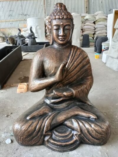Large Antique Gold Buddha Meditation in Stupa - 1.5m