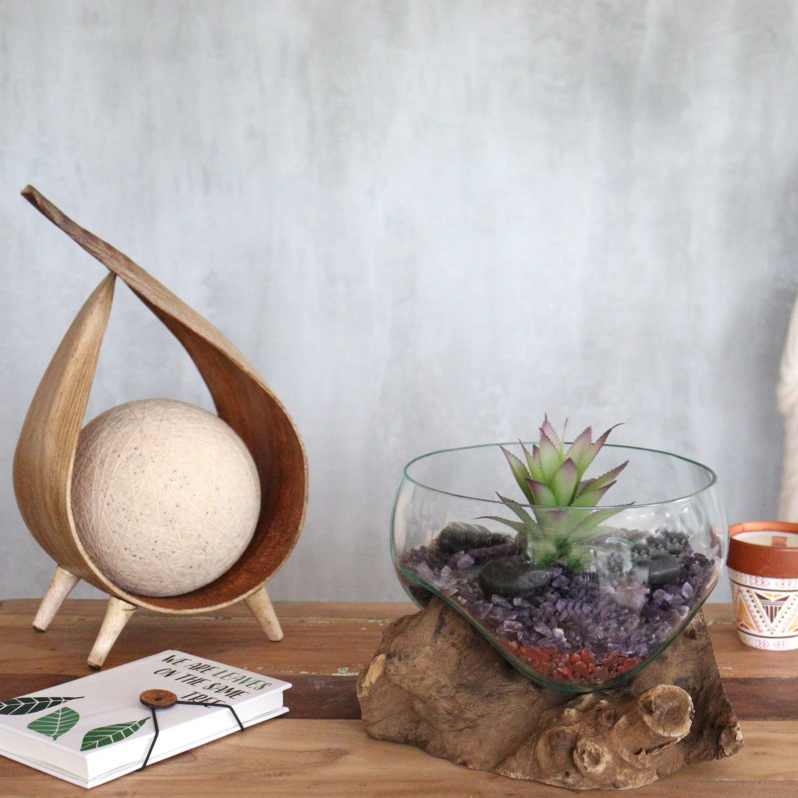 Molten Glass on Wood - Open Lrg Bowl - imagine 7