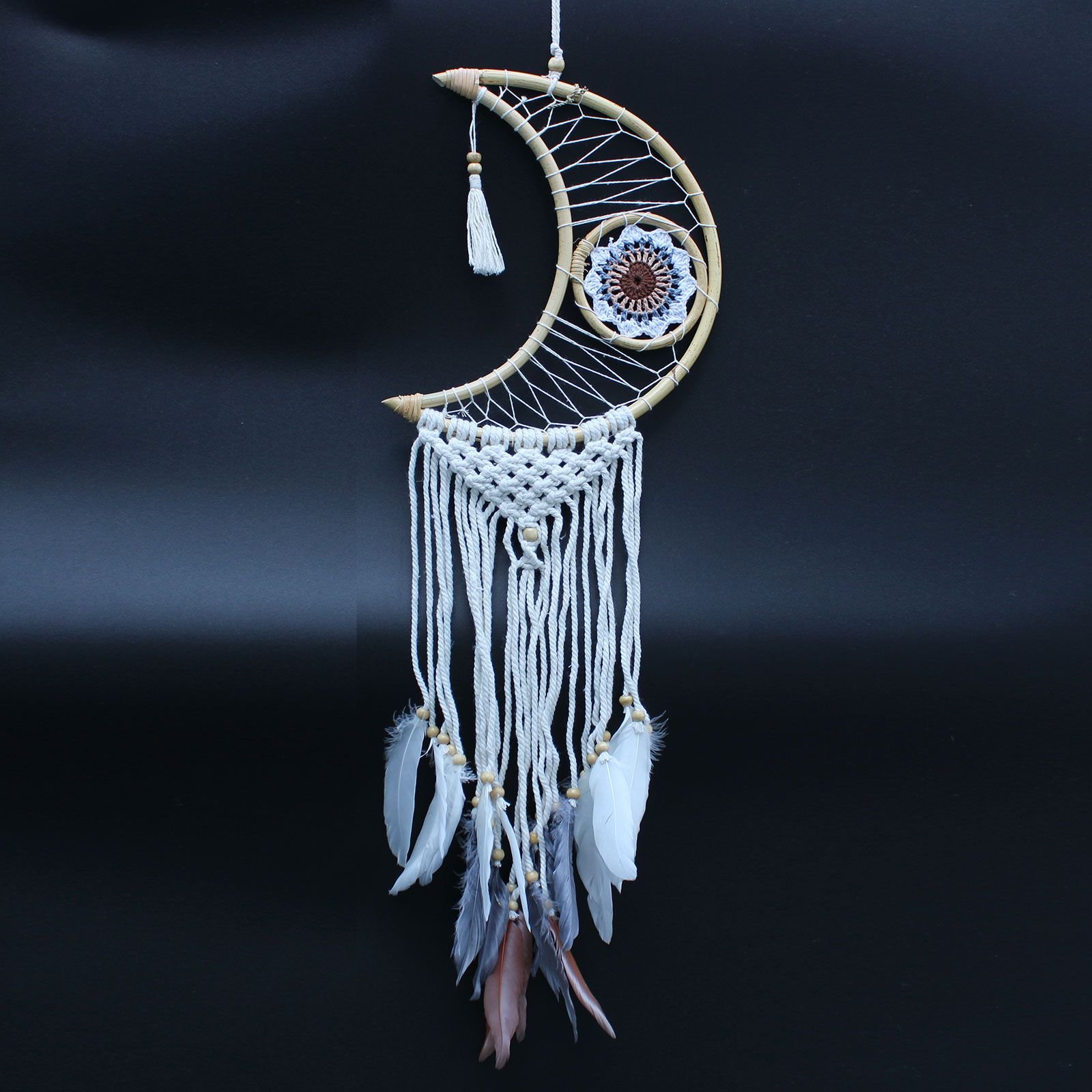 Protection Dream Cather - Macrame Moon Assorted Colours - imagine 2