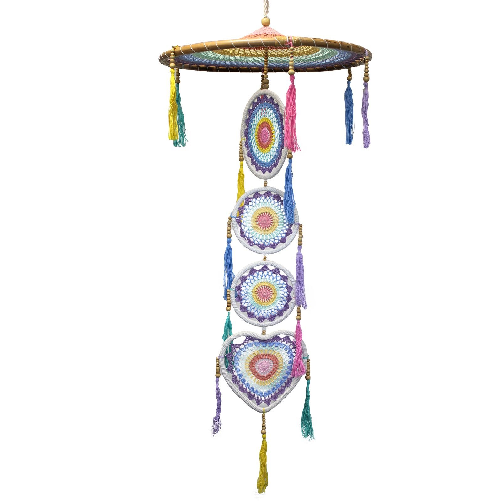 Extra Large Drama Dreancatcher - Pastal Rainbow - imagine 4
