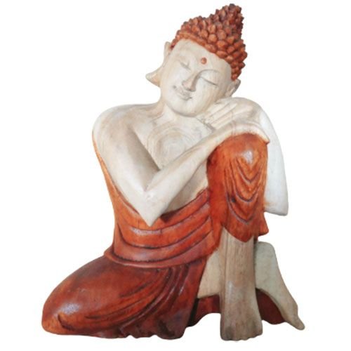Hand Carved Buddha Statue - 25cm Thinking - imagine 4
