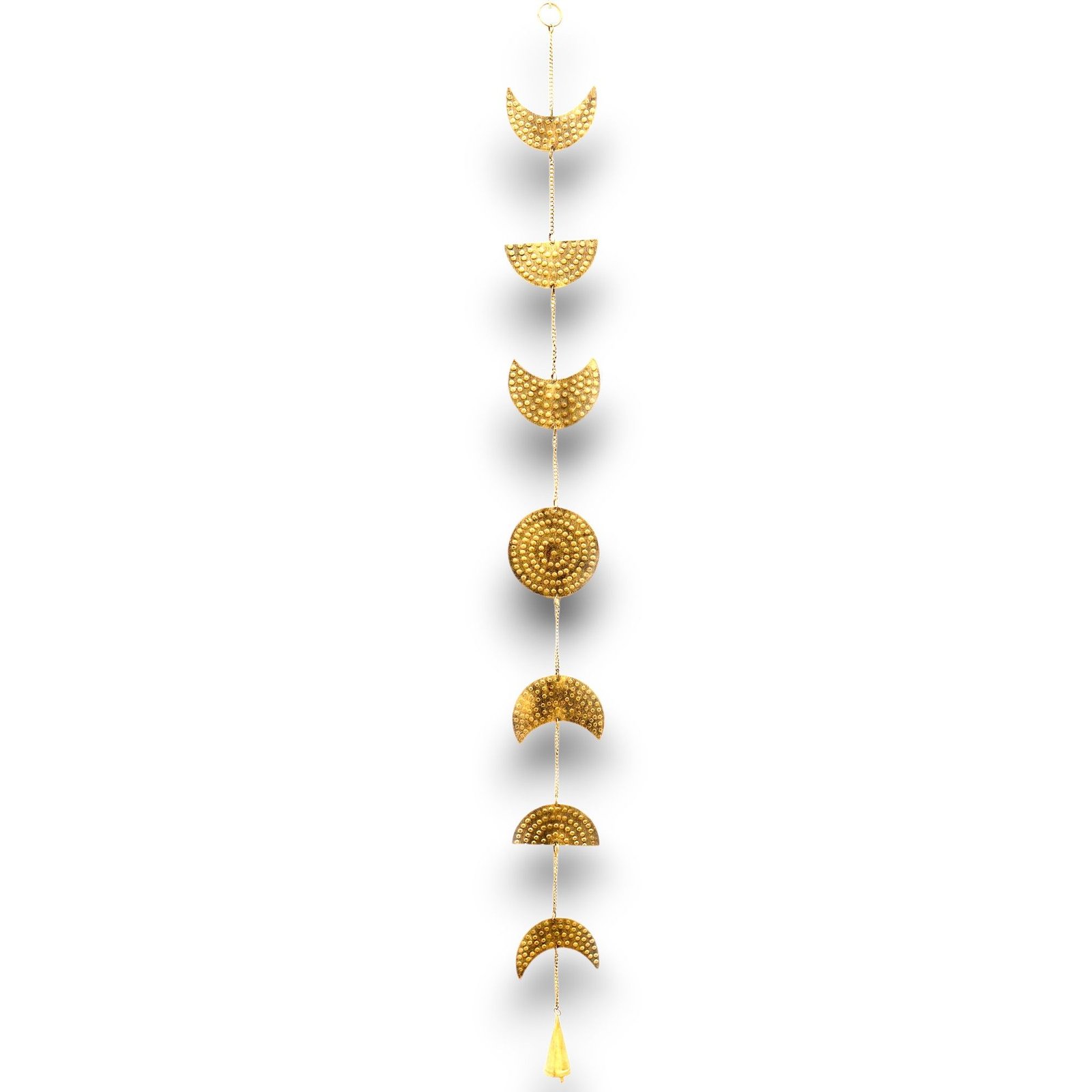 Indian Chimes - Brass Moon Phases Drop with Bell - 25cm - imagine 3