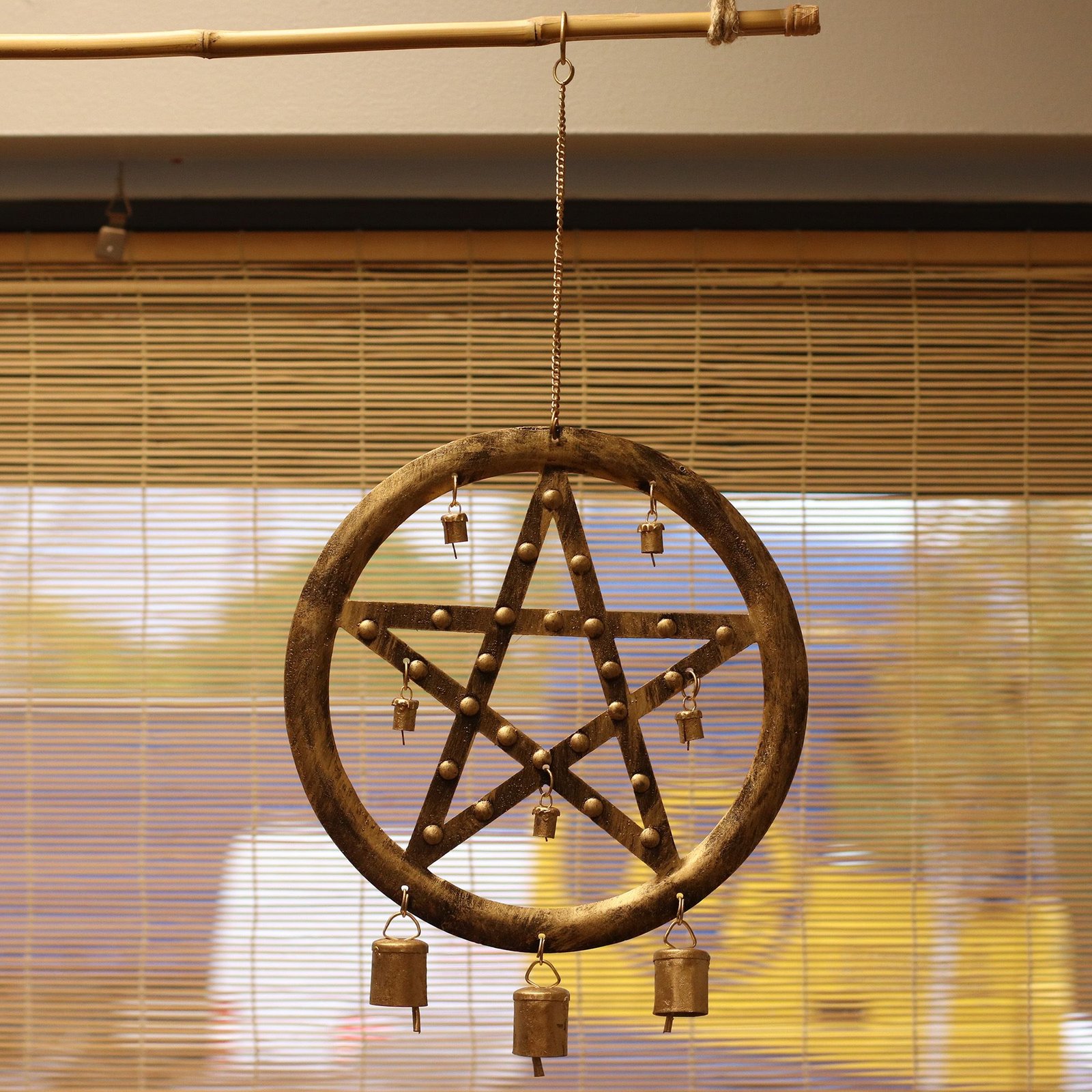 Indian Chimes - Pentagon with Cow Bells - 25x49cm - imagine 6
