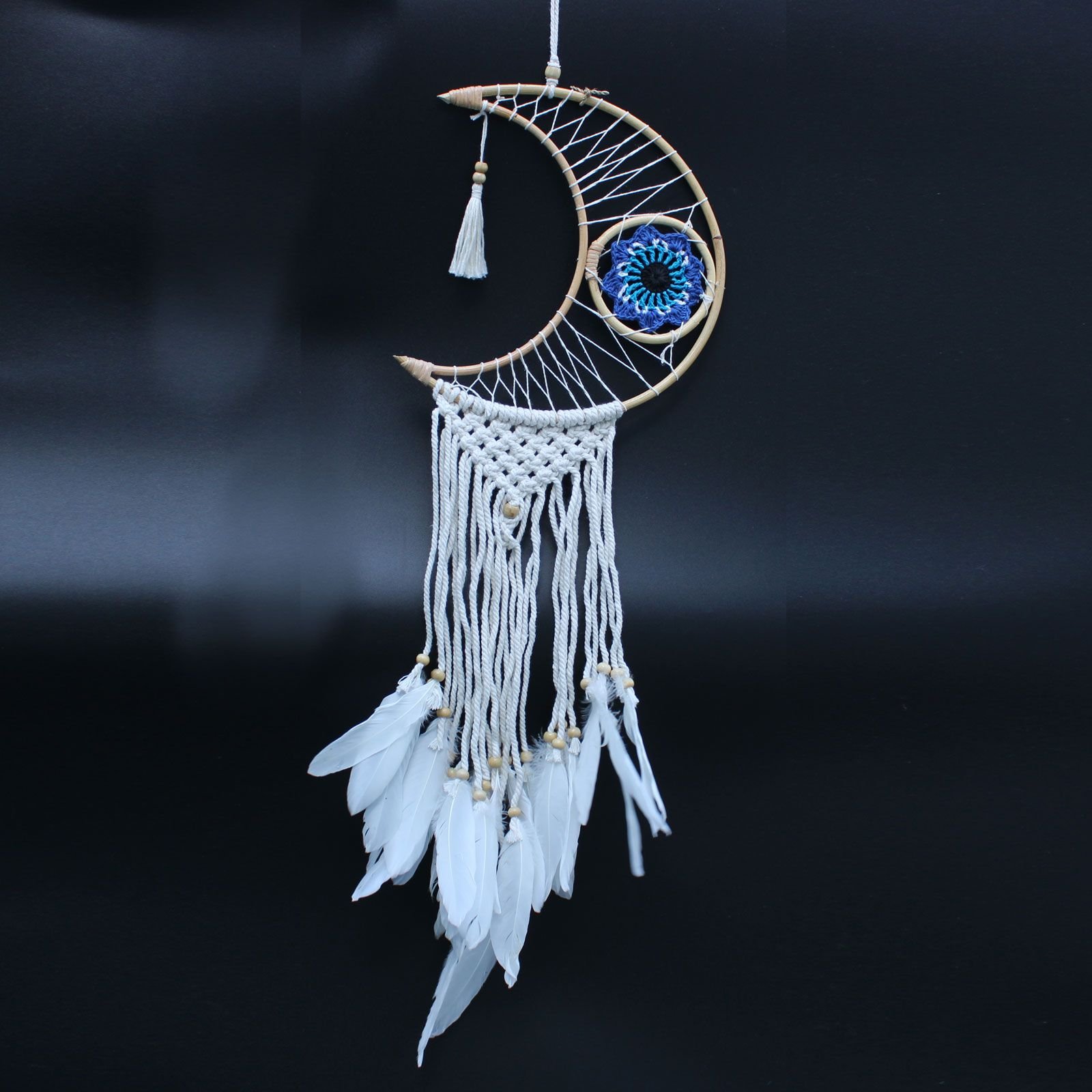 Protection Dream Cather - Macrame Moon Assorted Colours - imagine 5