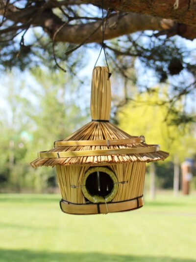 Small Round Seagrass Bird Box 17x17cm