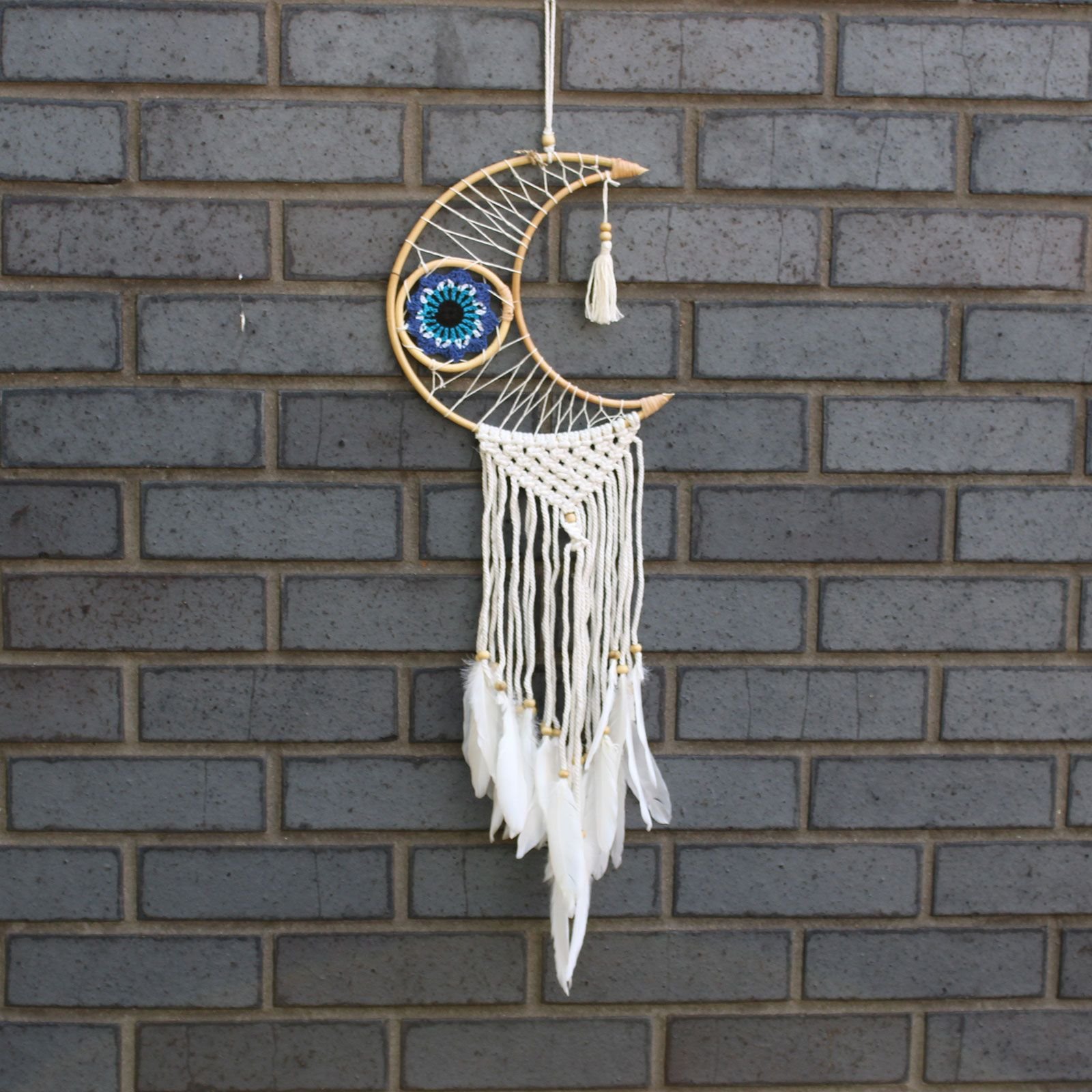 Protection Dream Cather - Macrame Moon Assorted Colours - imagine 6