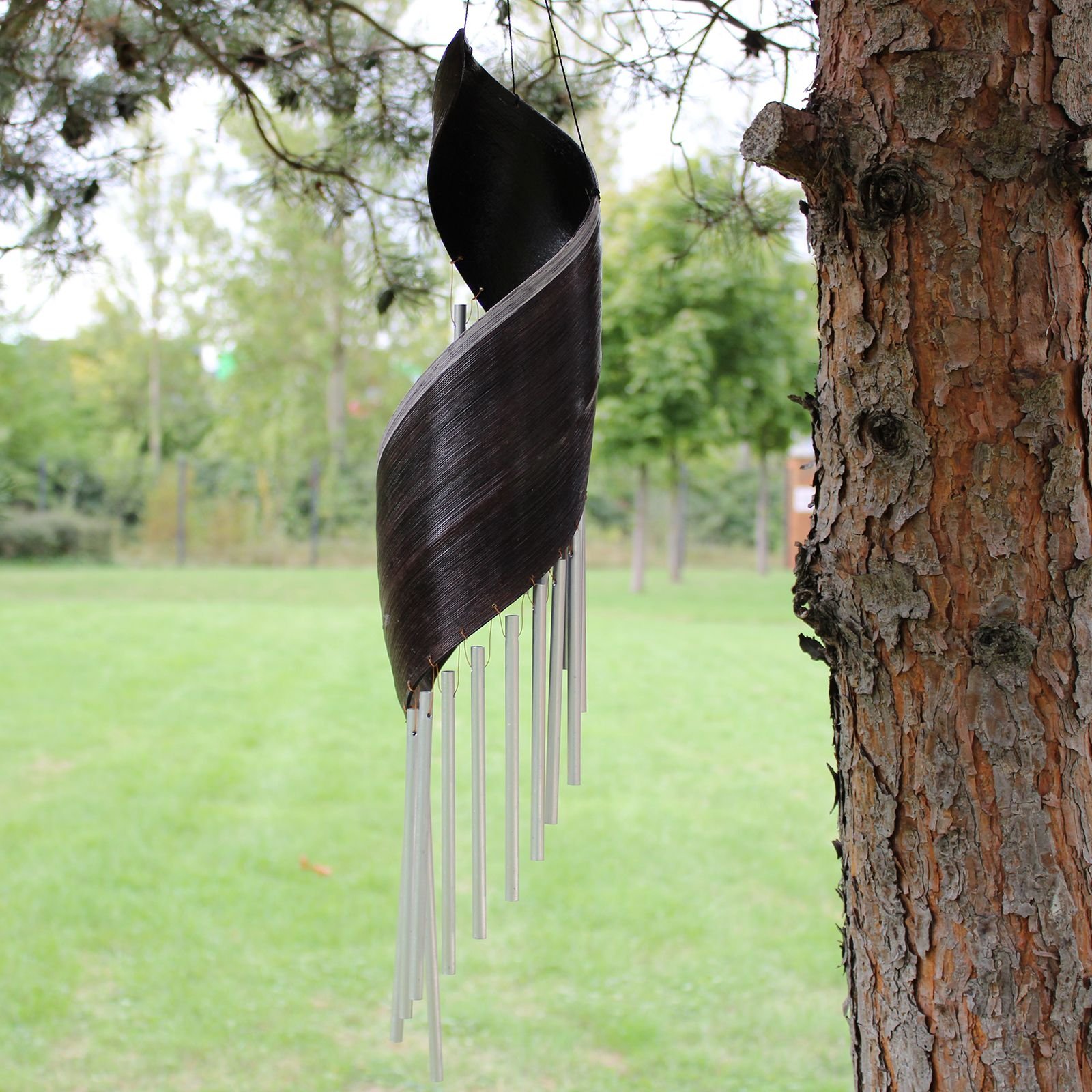 Coconut Leaf Wind Chimes - Chocolate - imagine 5