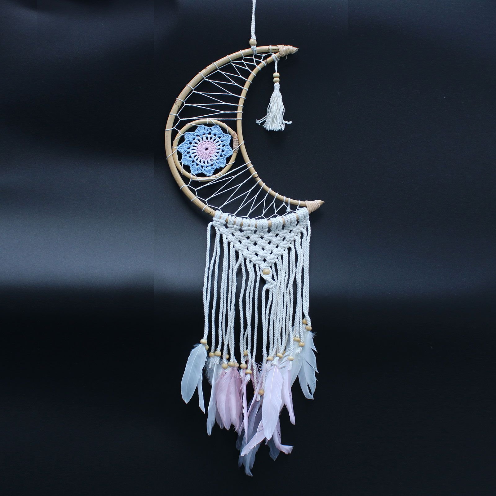 Protection Dream Cather - Macrame Moon Assorted Colours - imagine 7