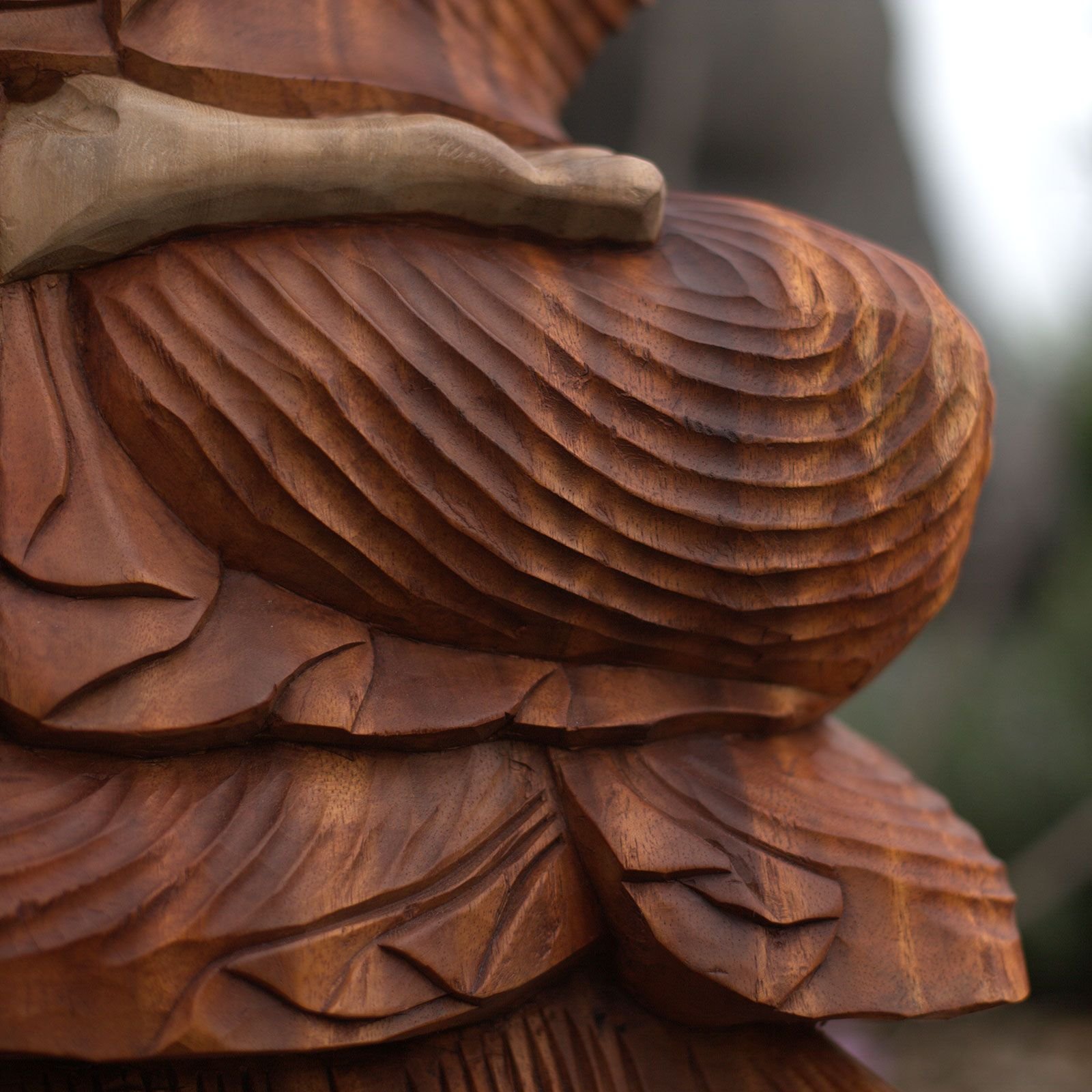 Hand Carved Buddha Statue - 25cm Thinking - imagine 3