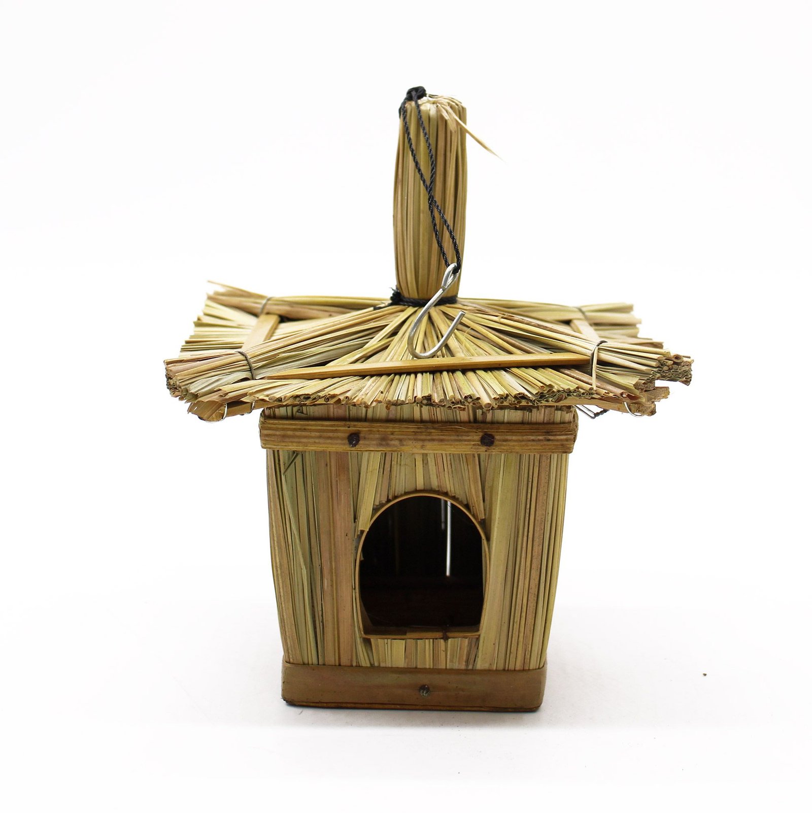 Small Square Seagrass Bird Box 18x13cm - imagine 4