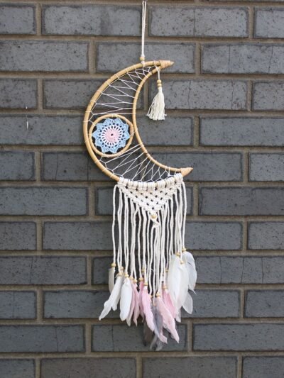 Protection Dream Cather - Macrame Moon Assorted Colours