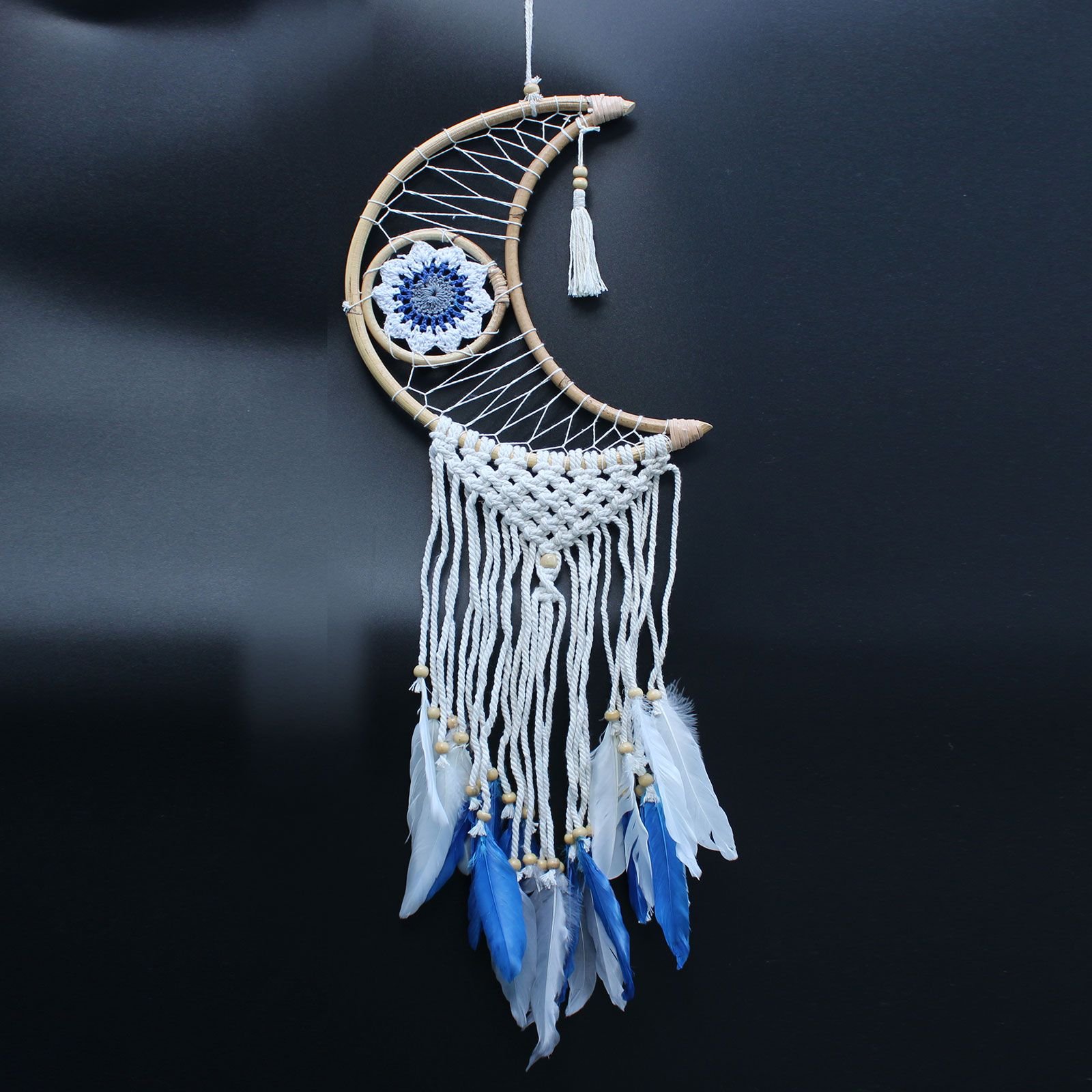 Protection Dream Cather - Macrame Moon Assorted Colours - imagine 8
