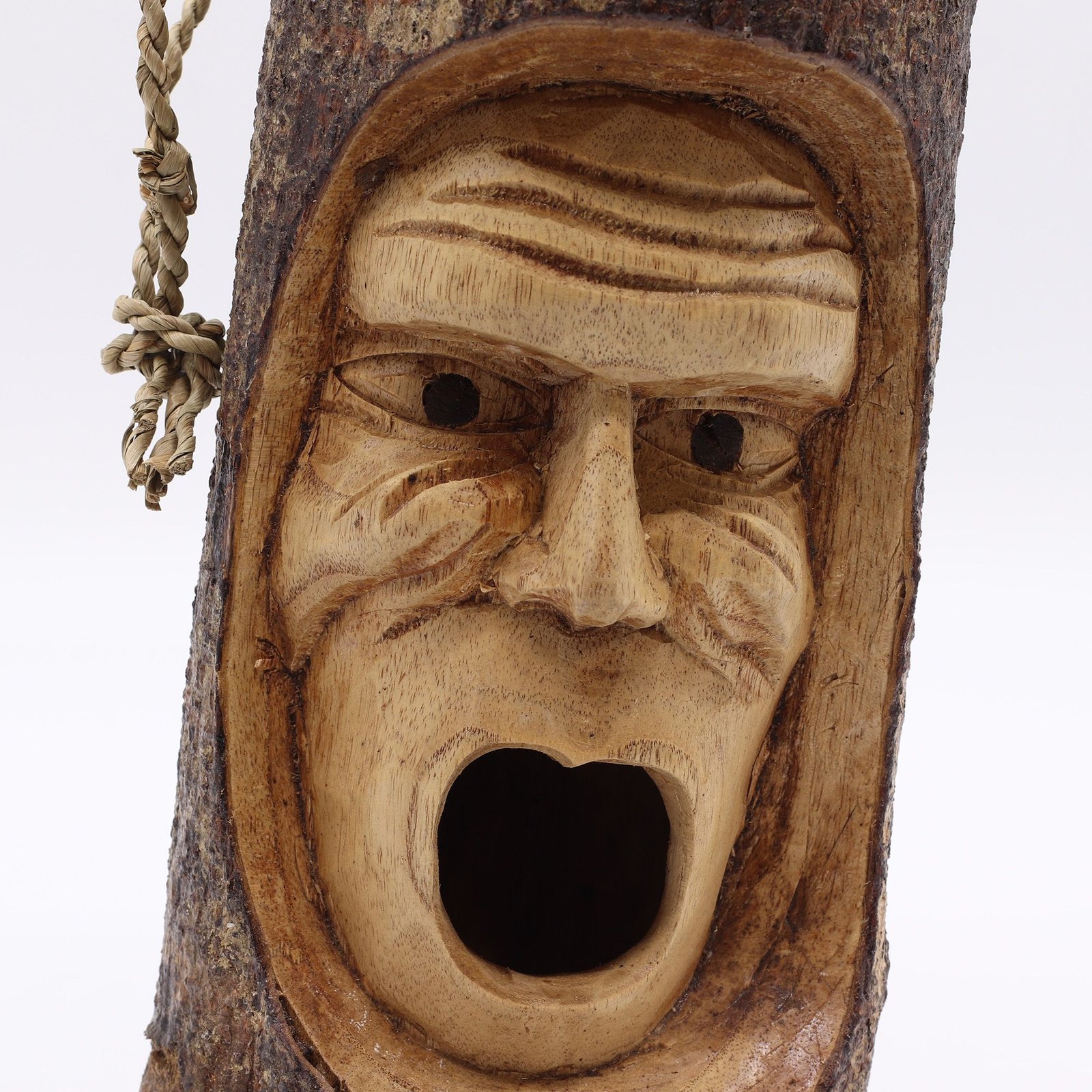 Tree Trunk Face - Bird House - Grumpy Old Man - imagine 4