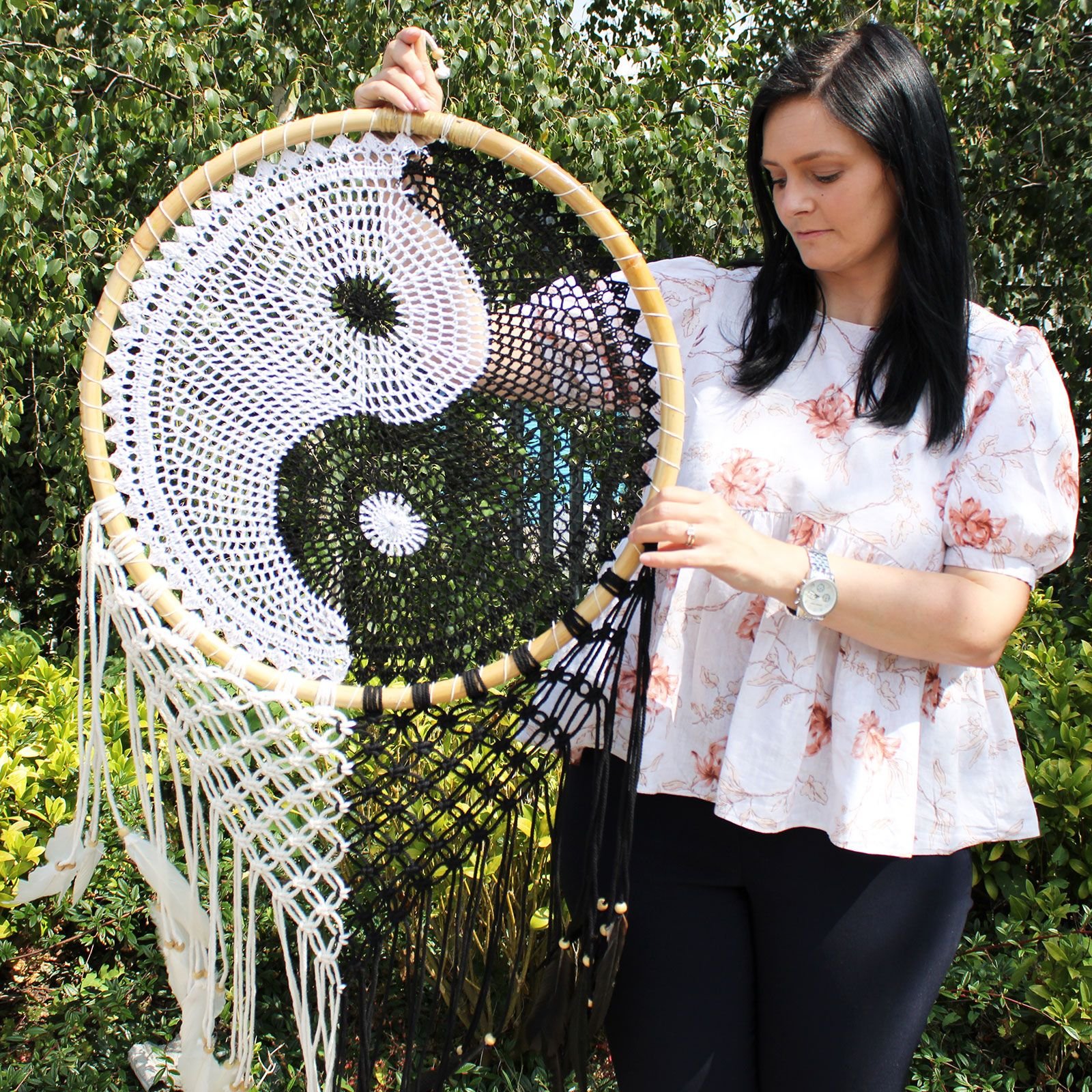 Bali Dreamcatchers - Extra Large Ying Yang D: 50cm - imagine 6