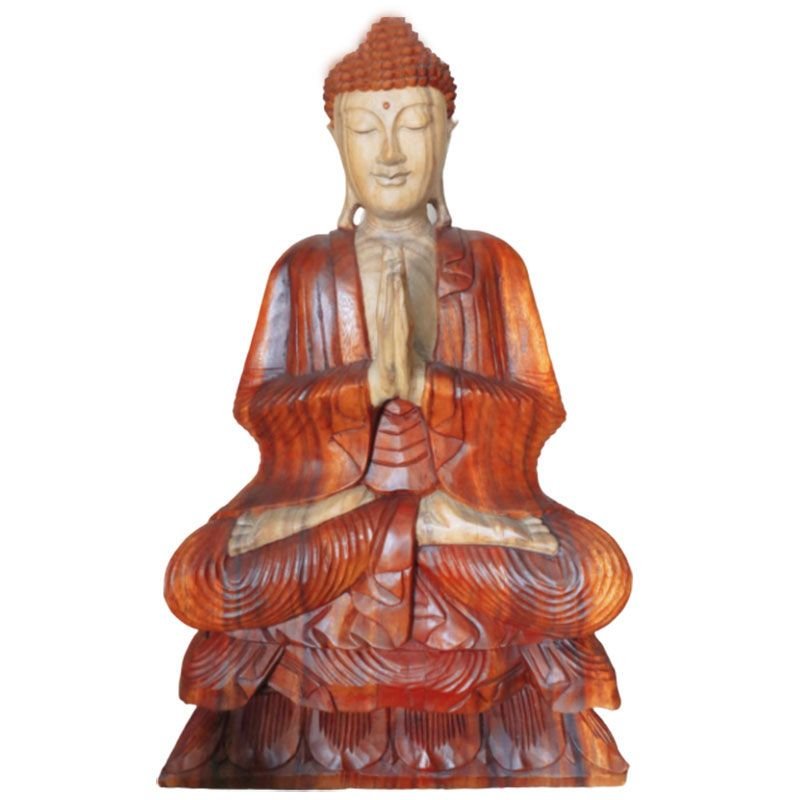 Hand Carved Buddha Statue - 80cm Welcome - imagine 12