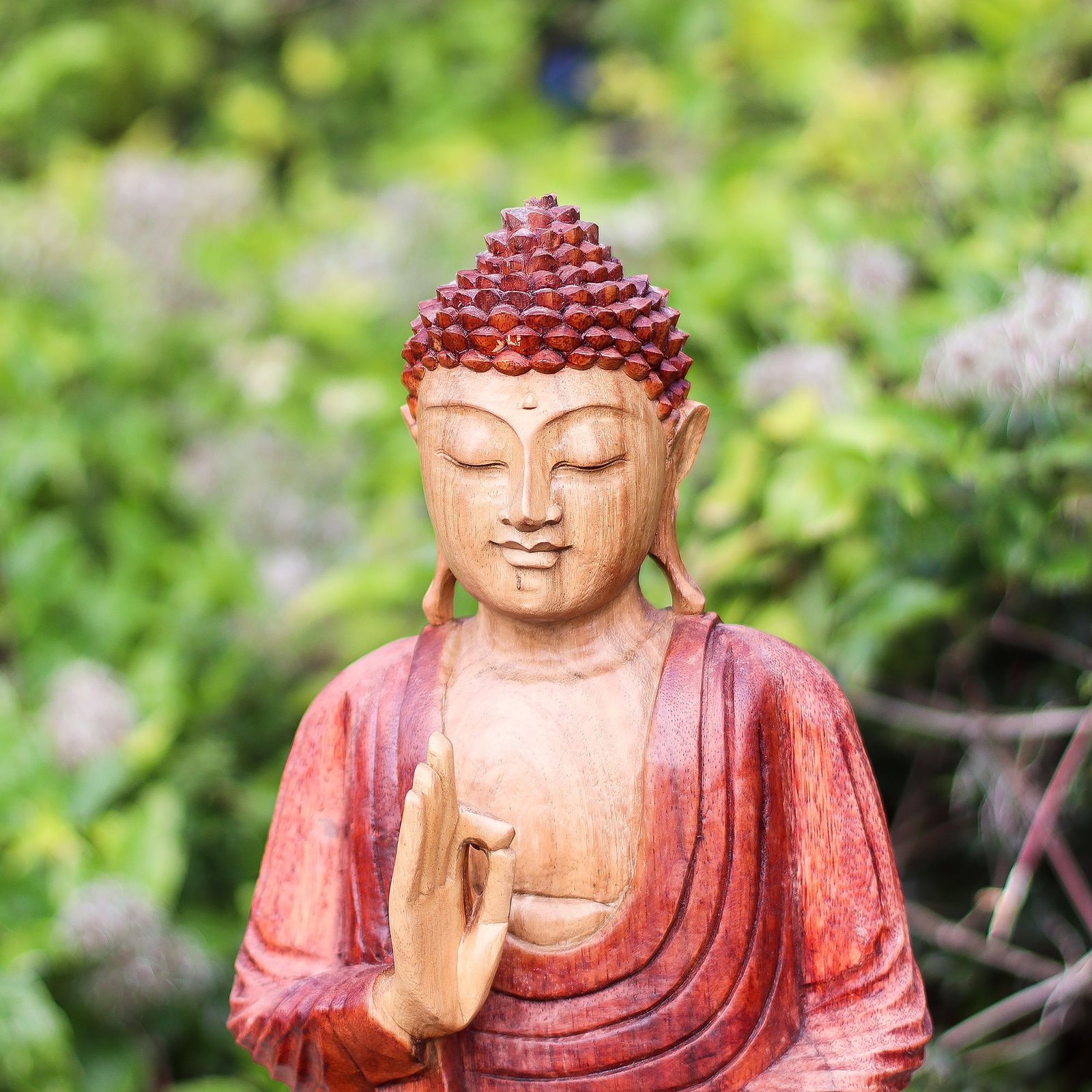 Hand Carved Buddha Statue - 30cm Teaching Transmission - imagine 4