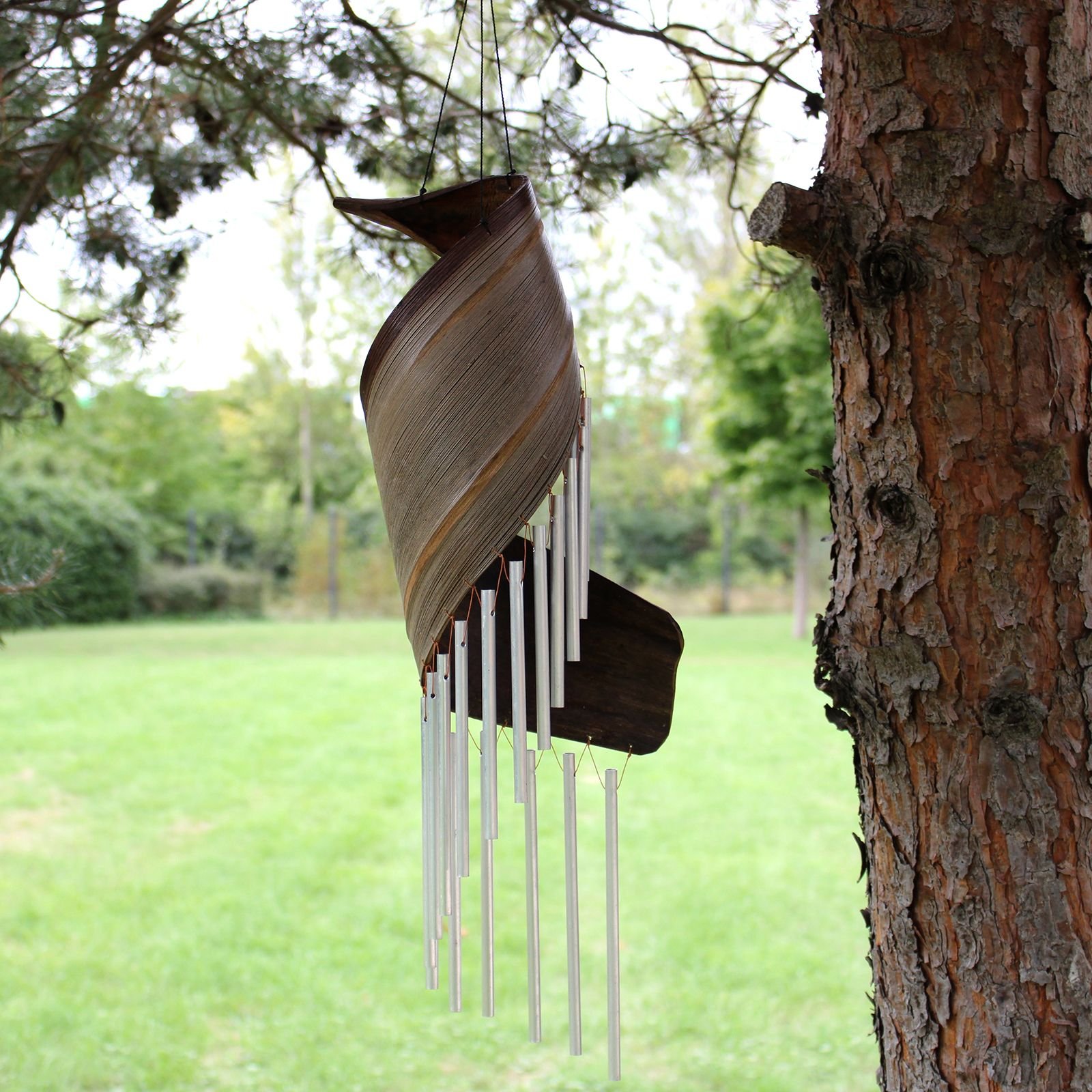 Coconut Leaf Wind Chimes - Natural - imagine 3