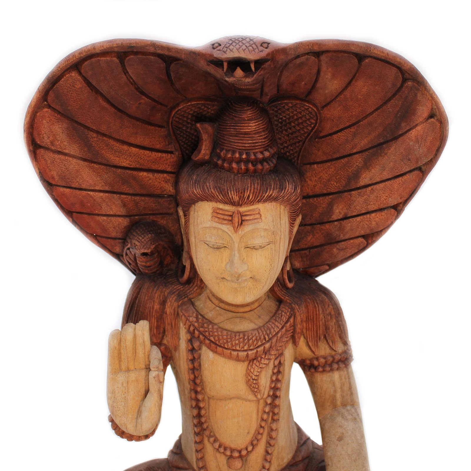 Hand Carved Buddha Statue - Shiva with Cobra - 50cm - imagine 2