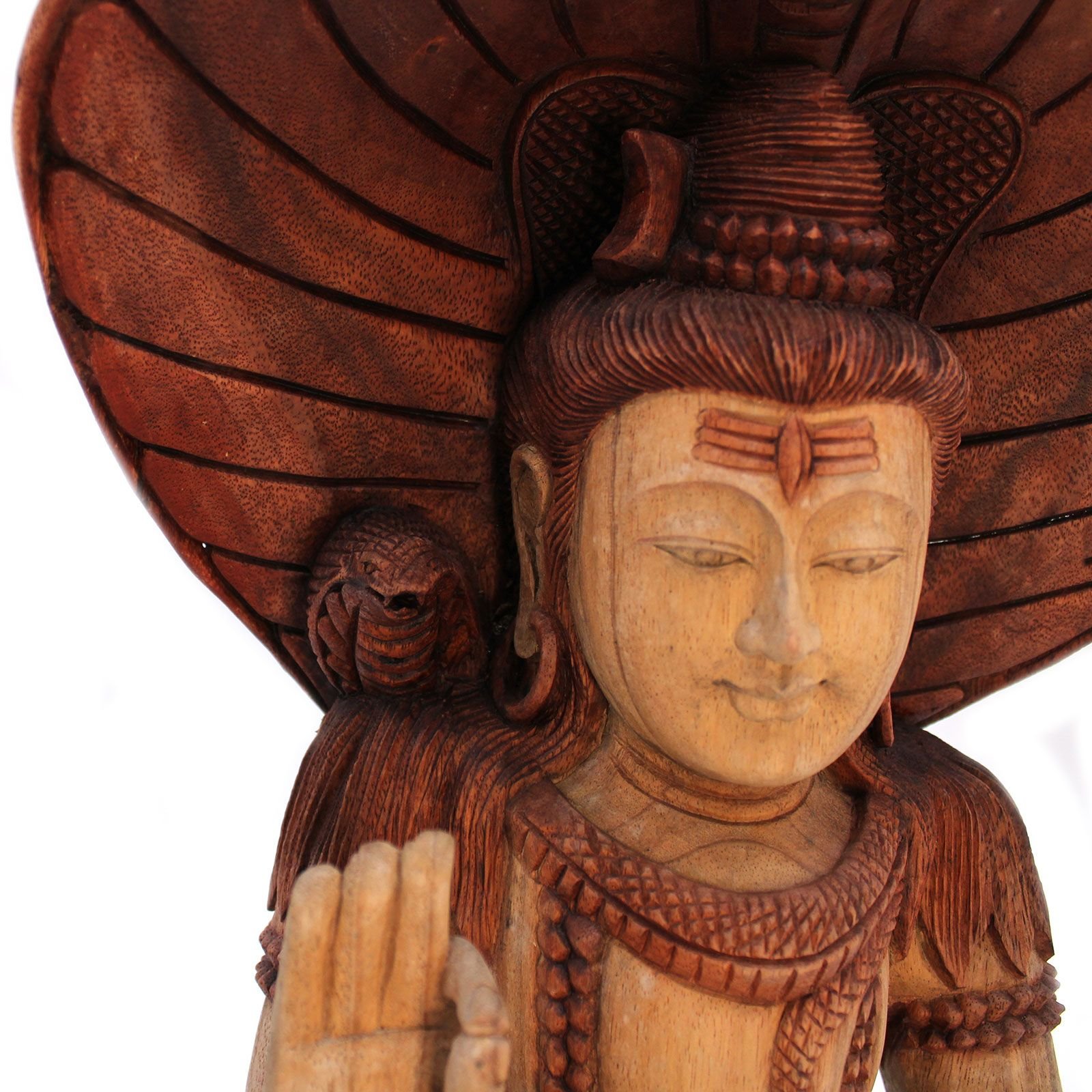 Hand Carved Buddha Statue - Shiva with Cobra - 50cm - imagine 3