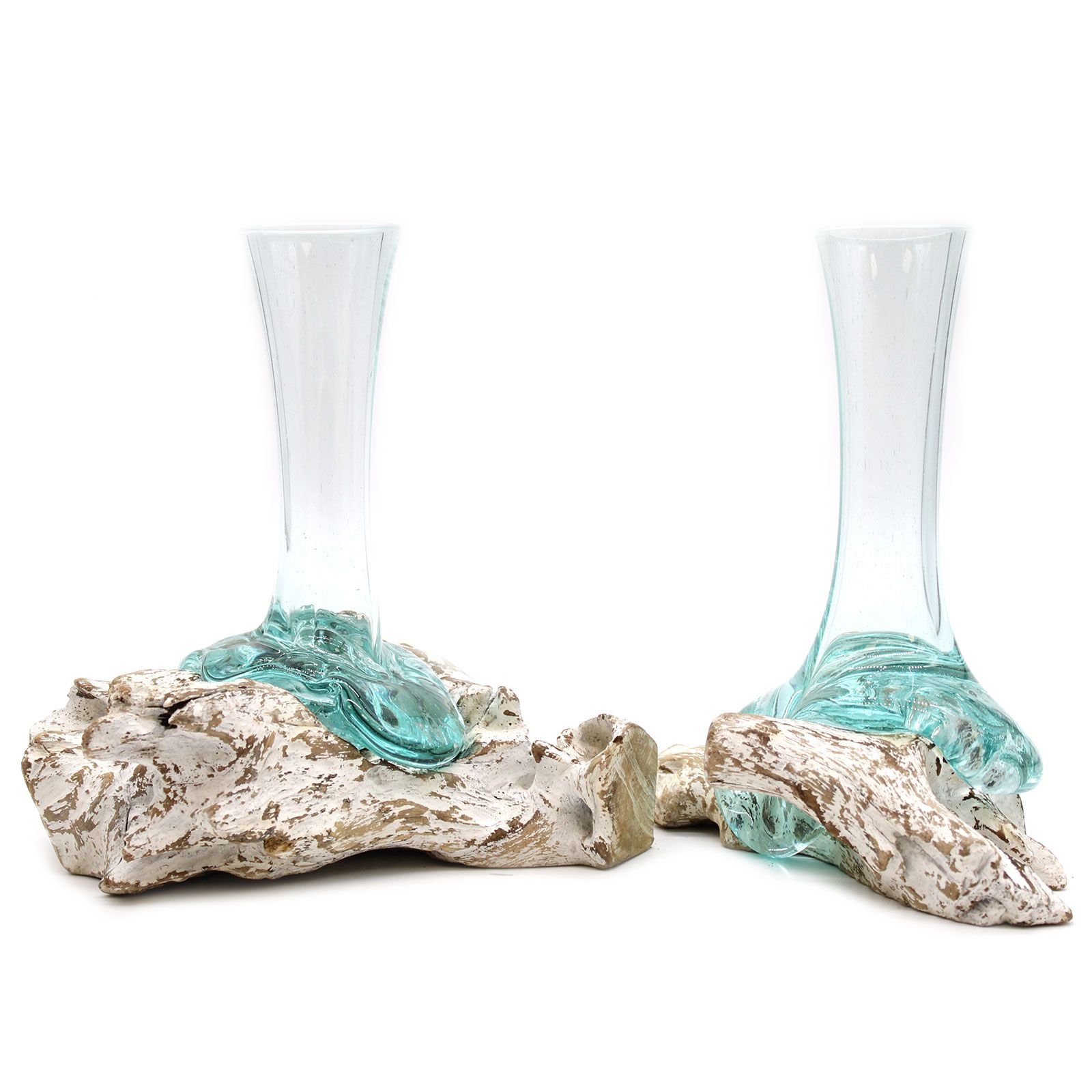 Molten Glass on Whitewash Wood - Vase - Medium - imagine 2