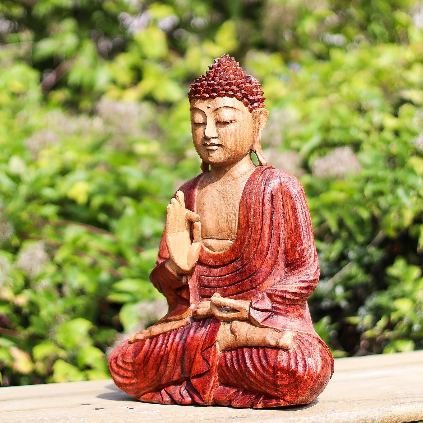 Hand Carved Buddha Statue - 30cm Teaching Transmission - imagine 5