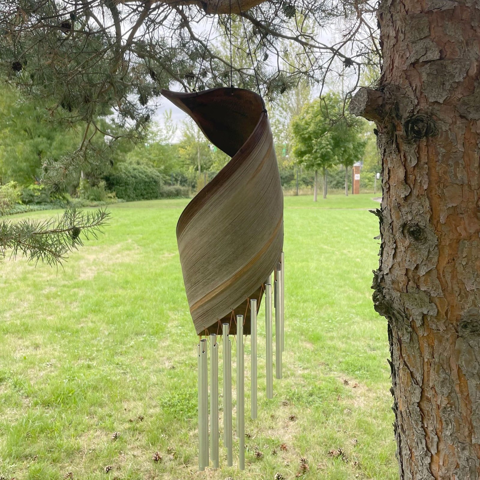 Coconut Leaf Wind Chimes - Natural - imagine 5