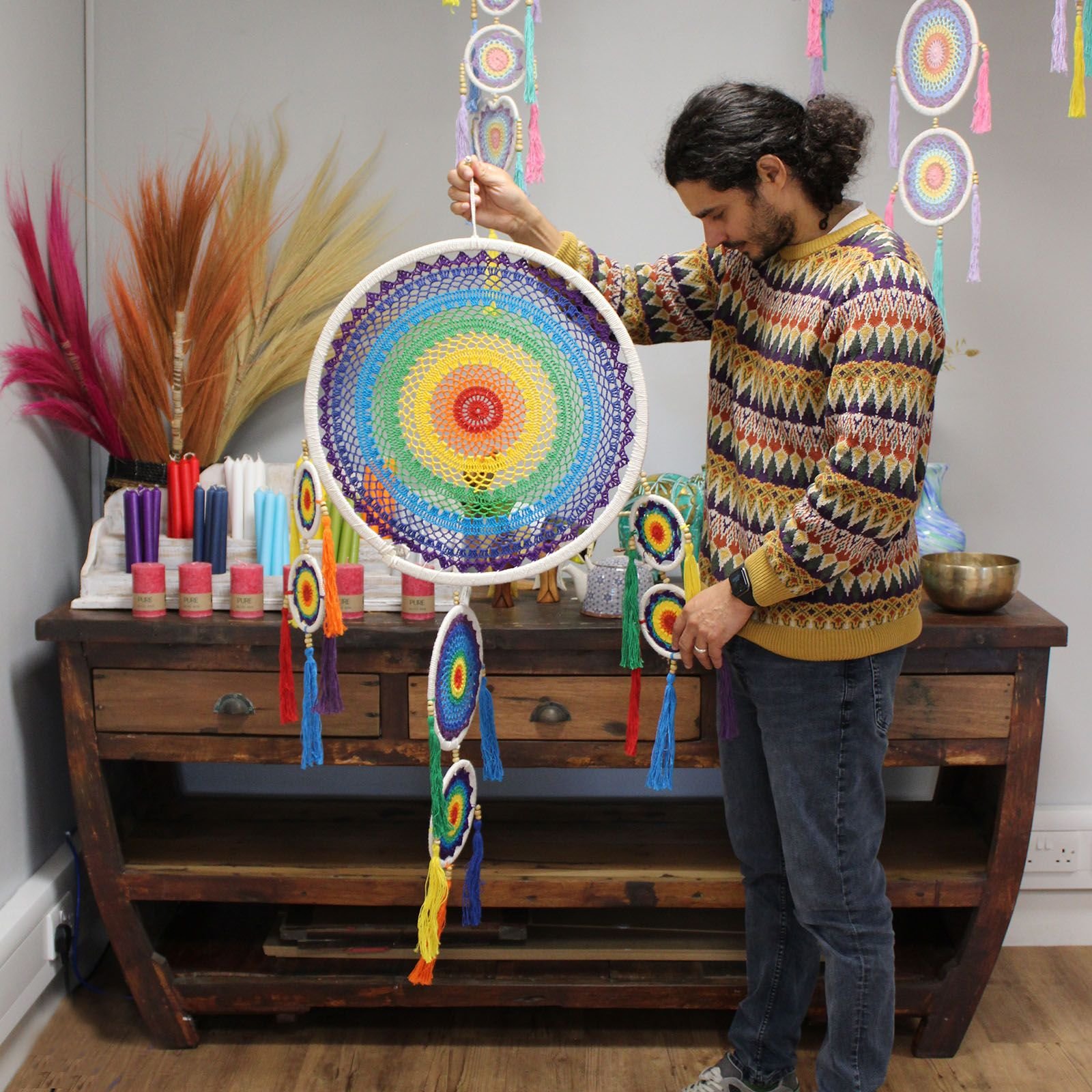 Extra Large Dreancatcher - Vivid Rainbow - imagine 4