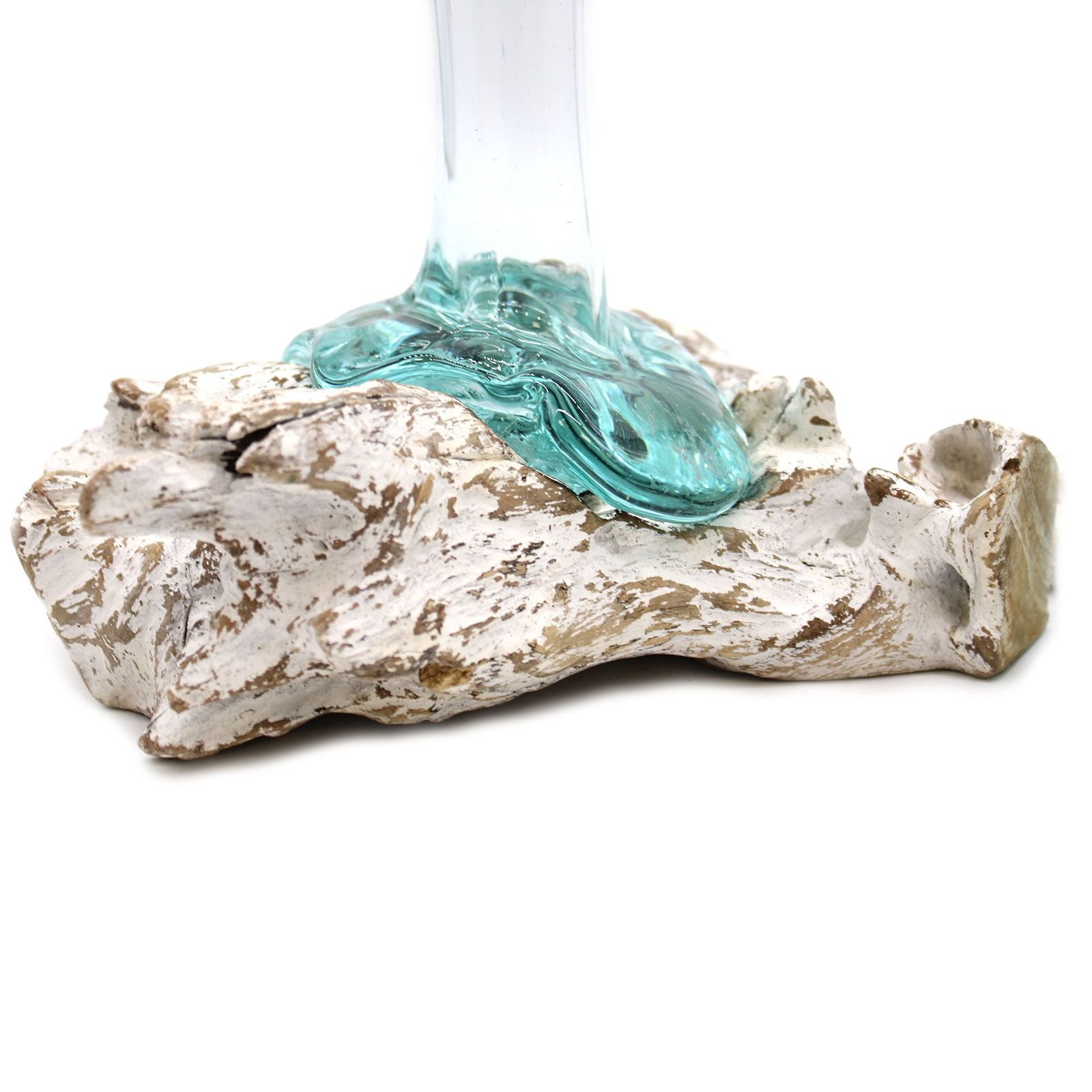 Molten Glass on Whitewash Wood - Vase - Medium - imagine 3