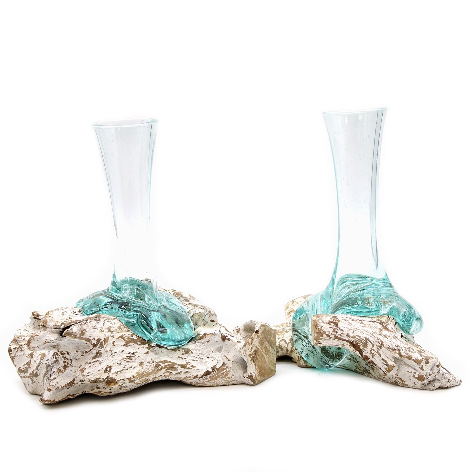 Molten Glass on Whitewash Wood - Vase - Medium - imagine 5