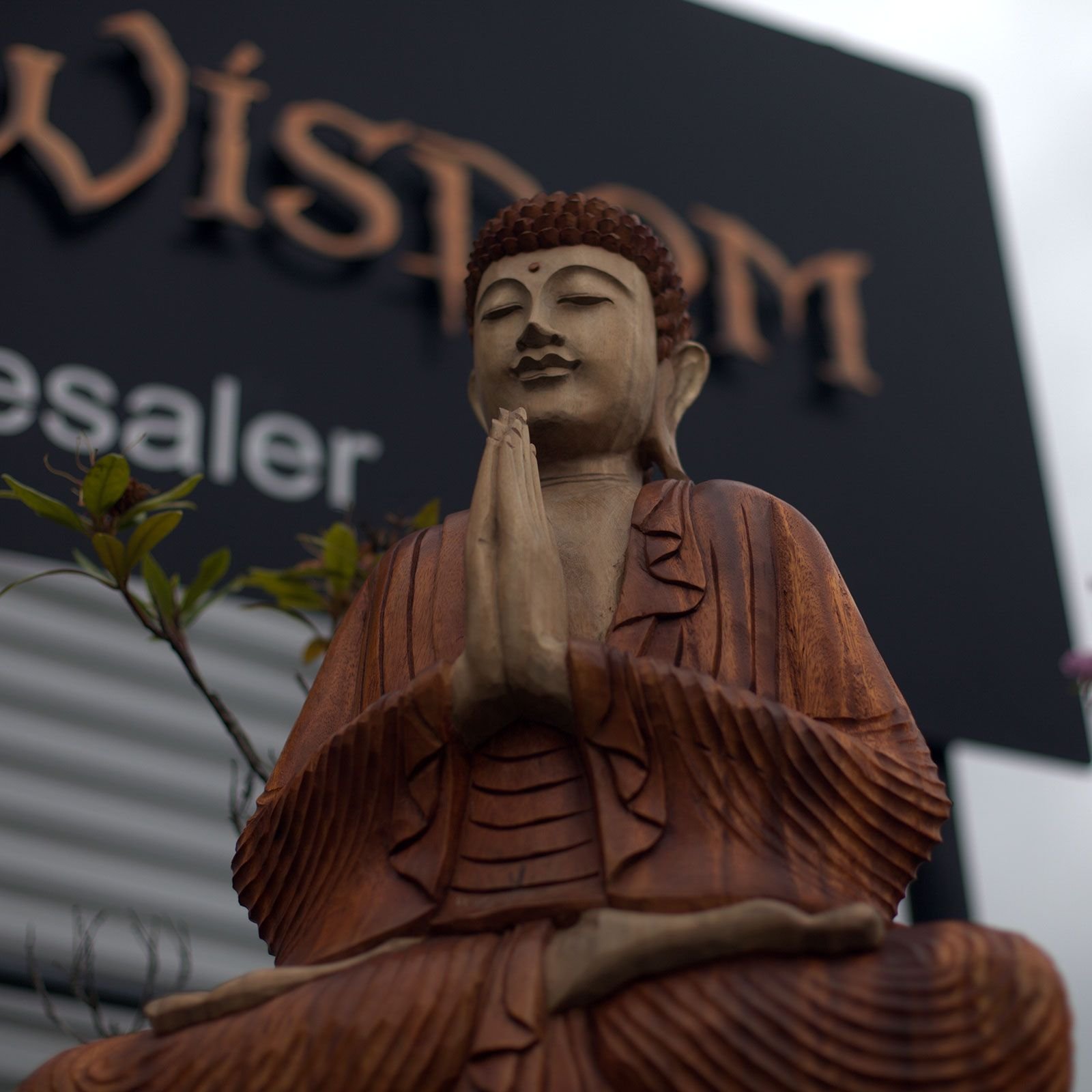 Hand Carved Buddha Statue - 80cm Welcome - imagine 10