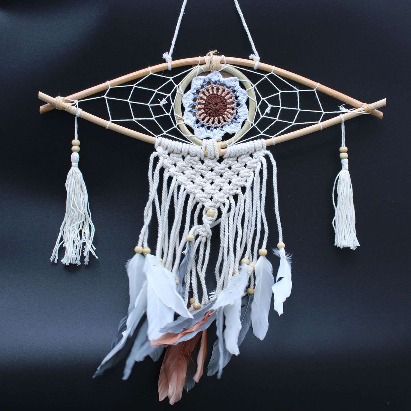 Protection Dream Cather - Sm Macrame Eye Assorted Colours - imagine 4