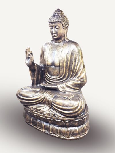 Large Antique Gold Buddha Teaching on Lotus - 2m