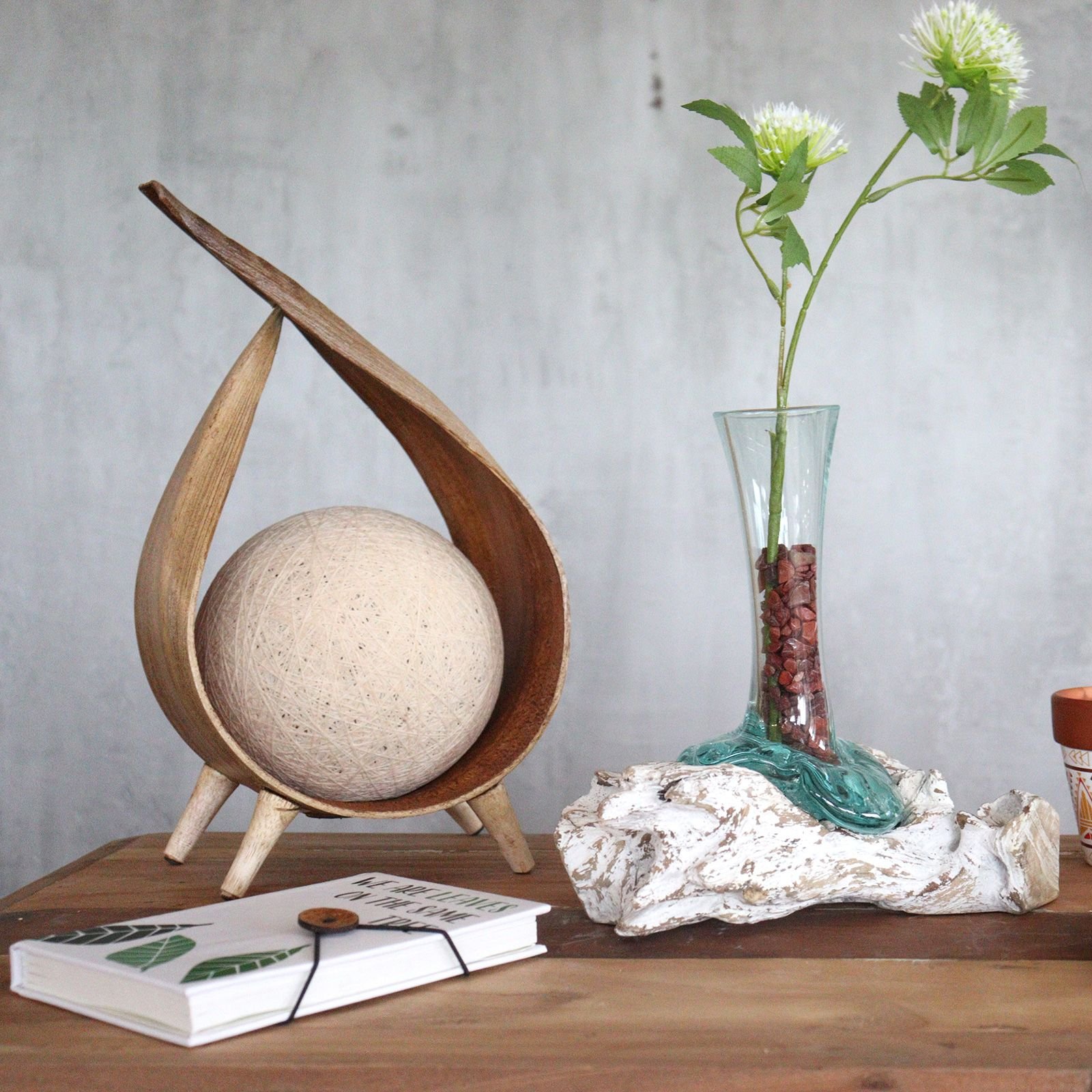 Molten Glass on Whitewash Wood - Vase - Medium - imagine 6