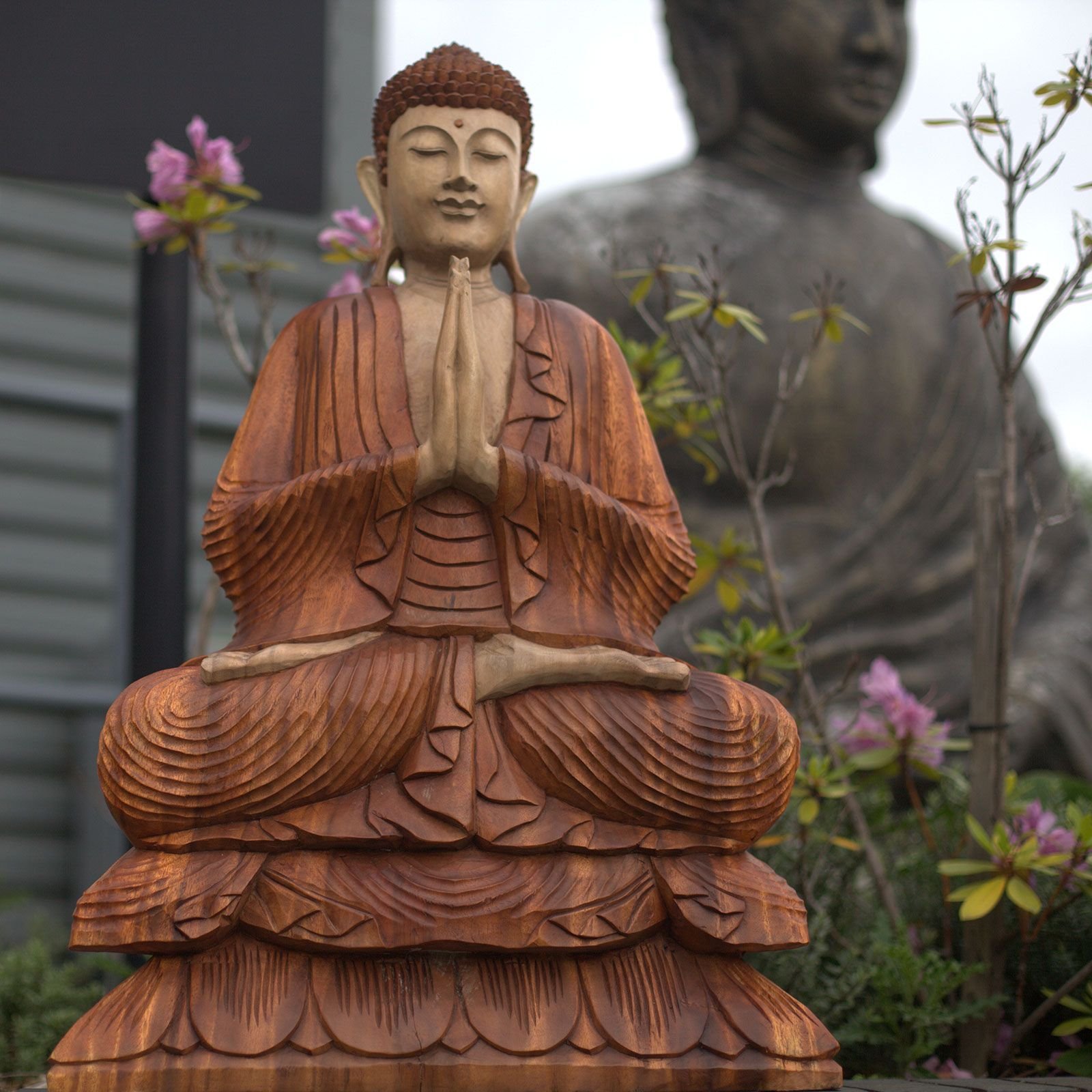 Hand Carved Buddha Statue - 80cm Welcome - imagine 11