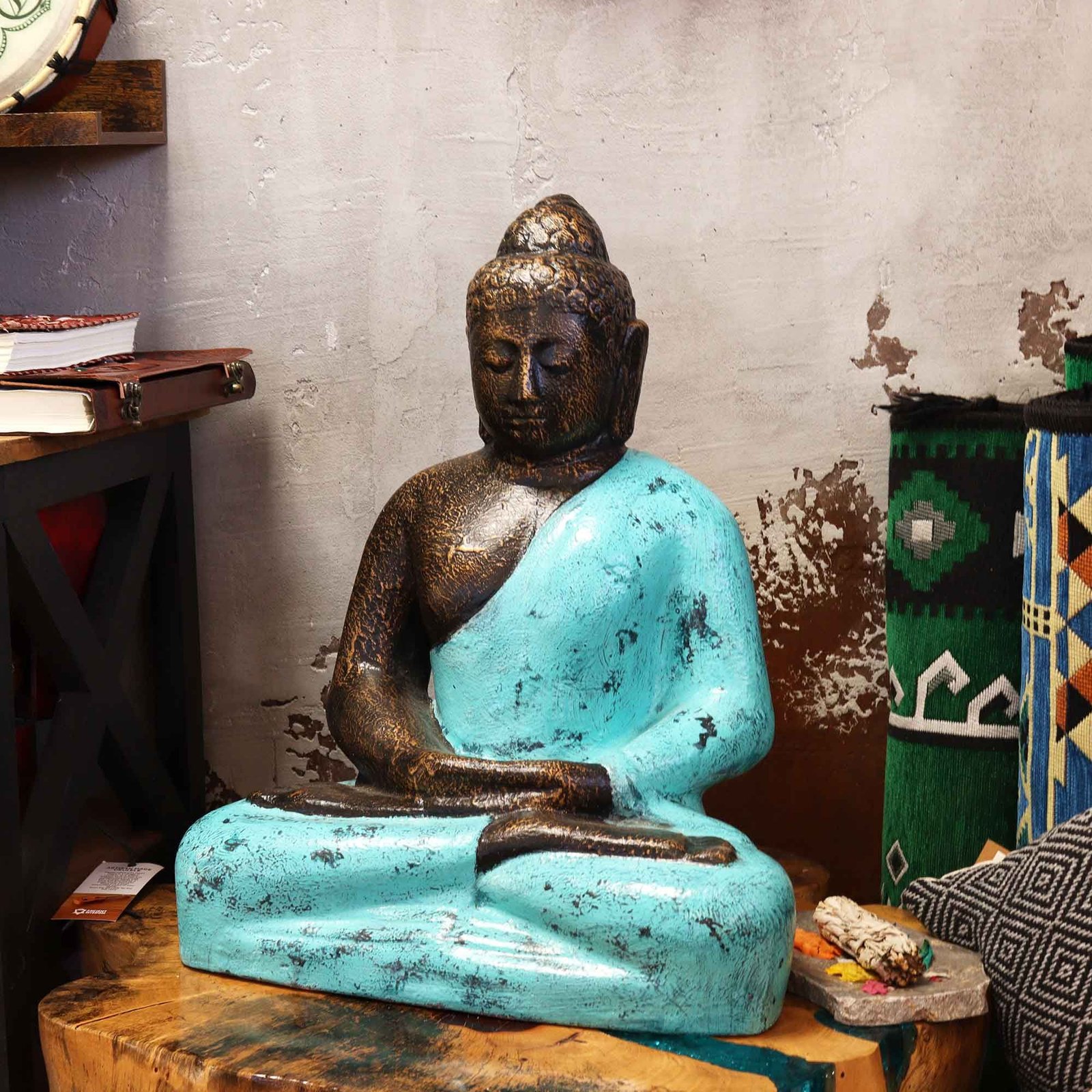 Medium Buddha Classic Turquoise & Stone - 0.5m - imagine 2