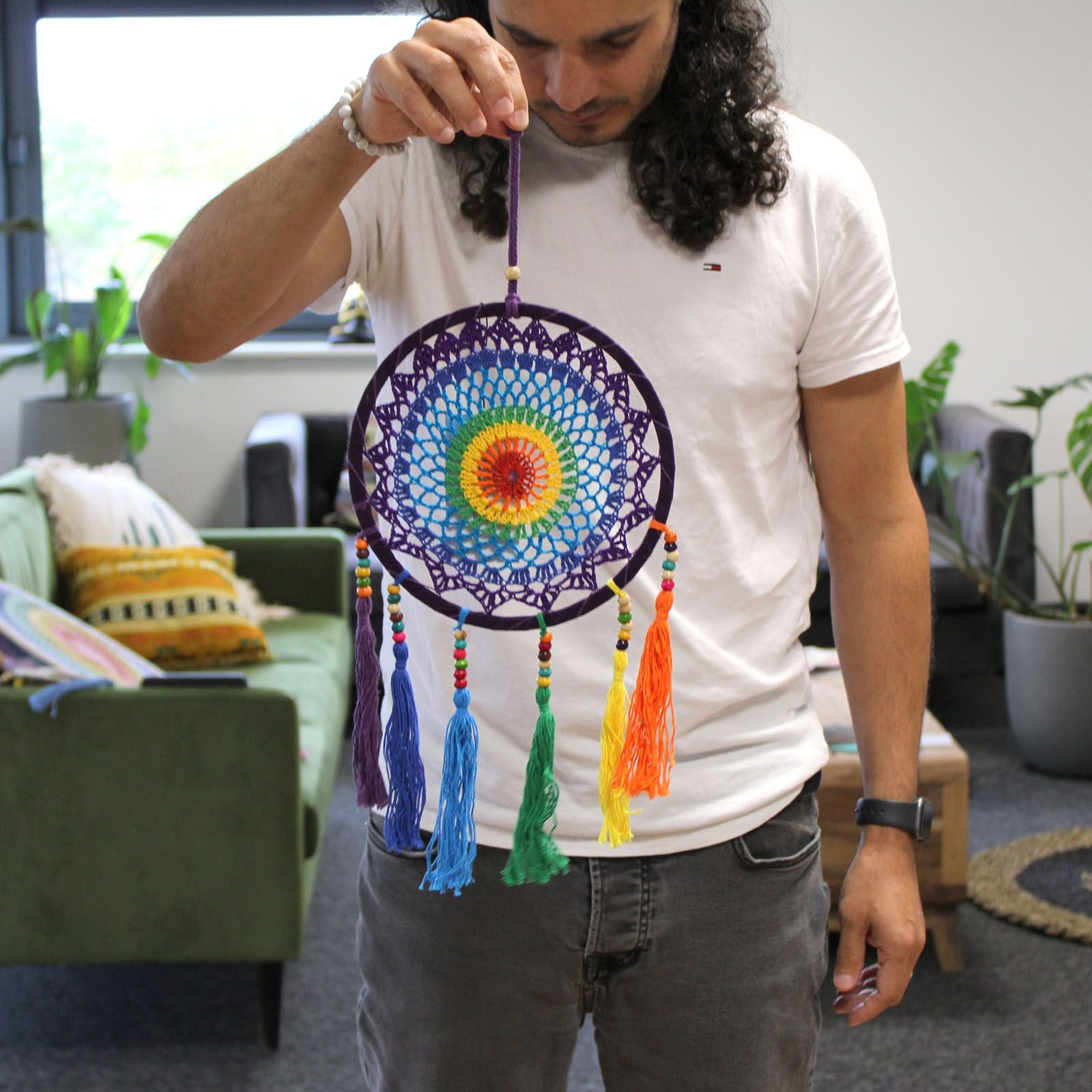 Small Dreamcatcher (22x56cm) - Vivid Rainbow - imagine 2