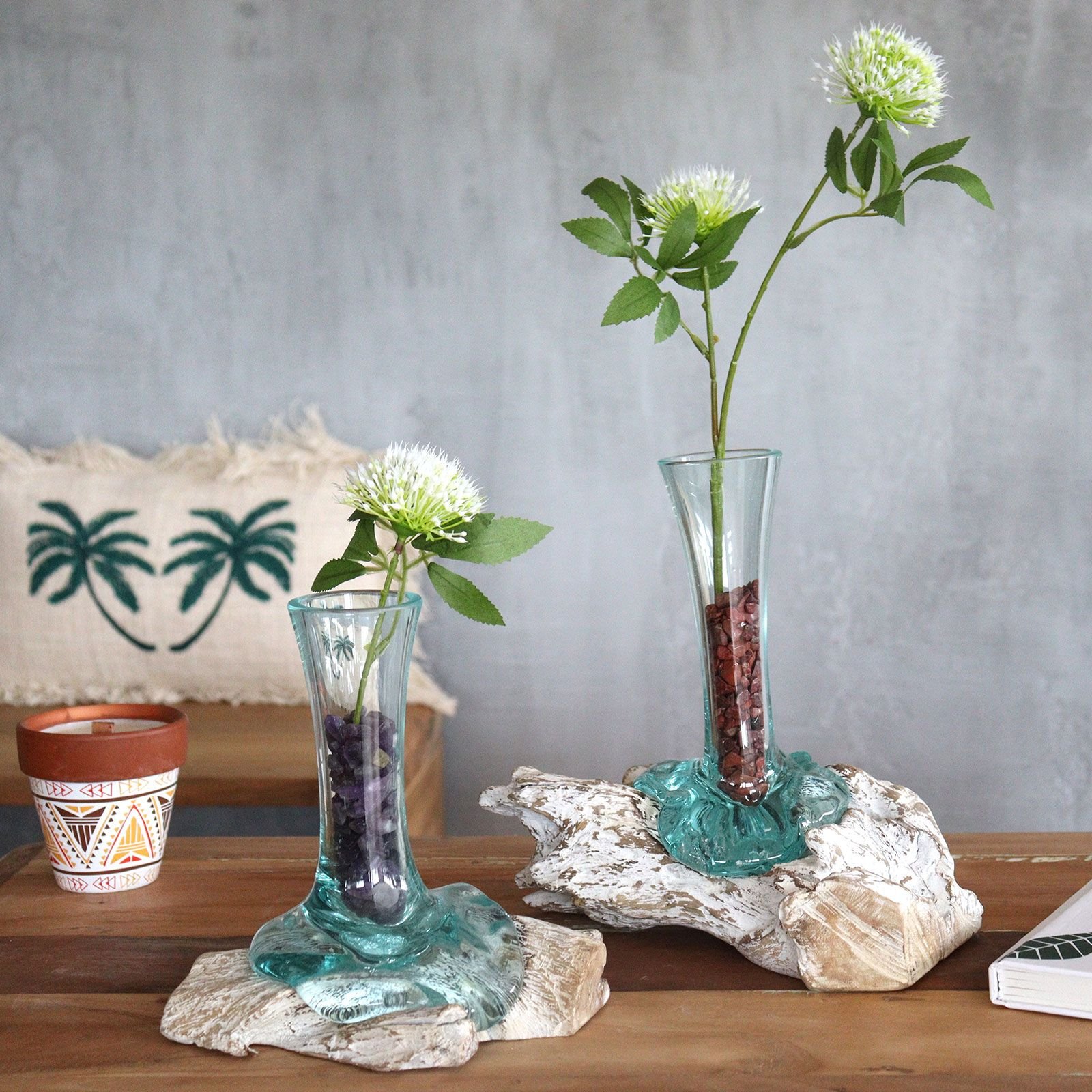 Molten Glass on Whitewash Wood - Vase - Medium - imagine 7