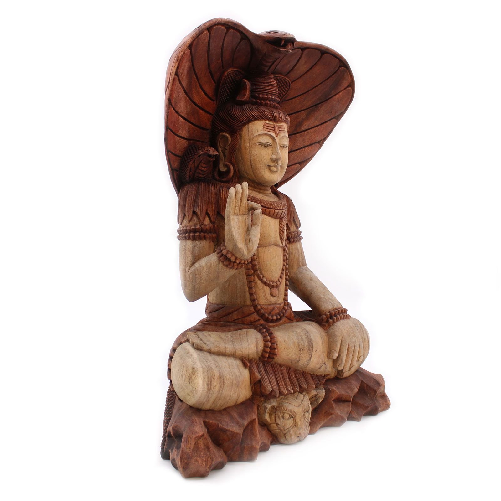 Hand Carved Buddha Statue - Shiva with Cobra - 50cm - imagine 10