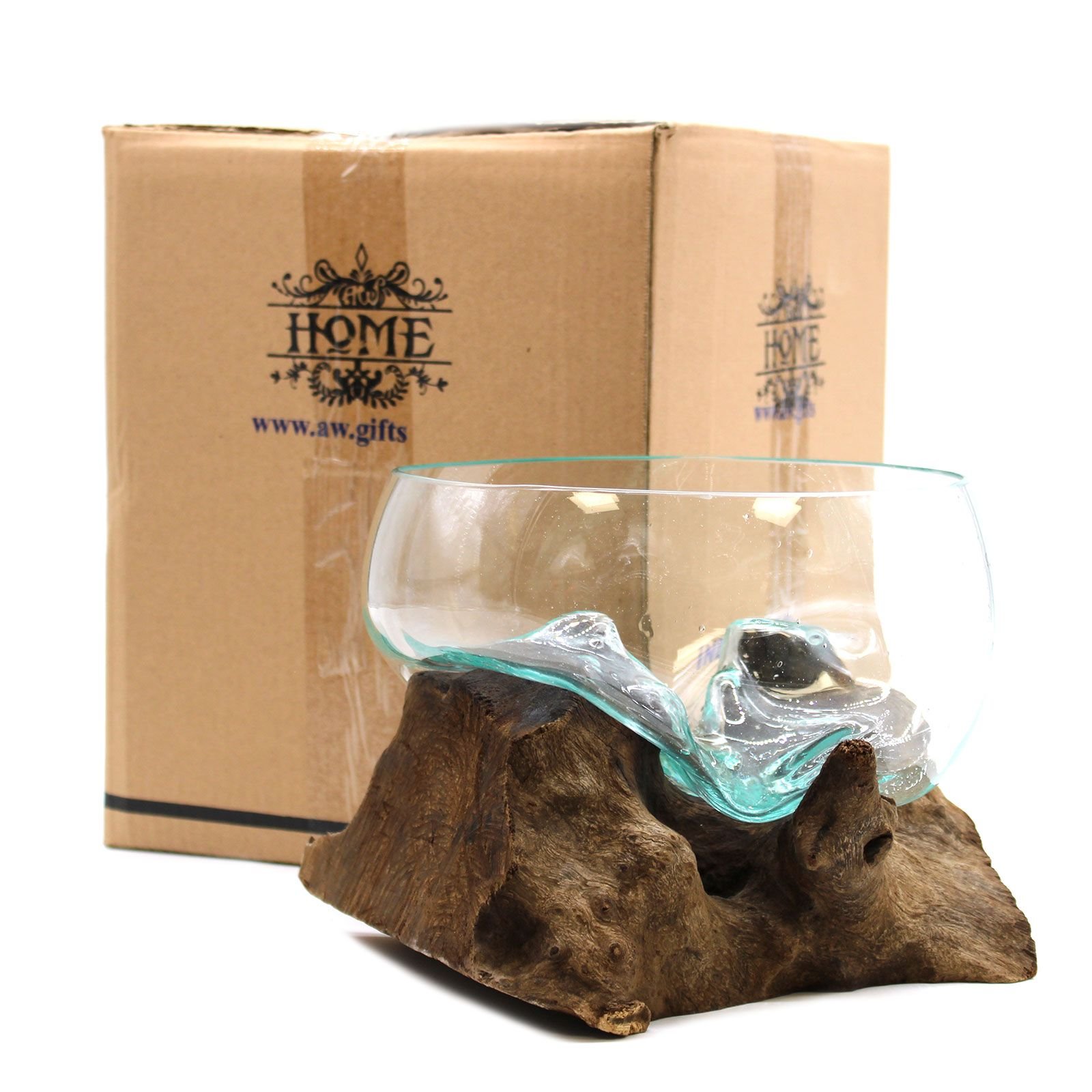 Molten Glass on Wood - Open Lrg Bowl - imagine 3