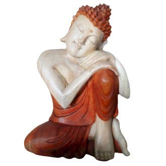 Hand Carved Buddha Statue - 30cm Thinking - imagine 5