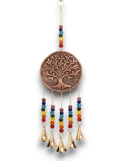 Indian Chimes - Med Tree of Life - Chakra Beads 5 Bells - 10x36cm