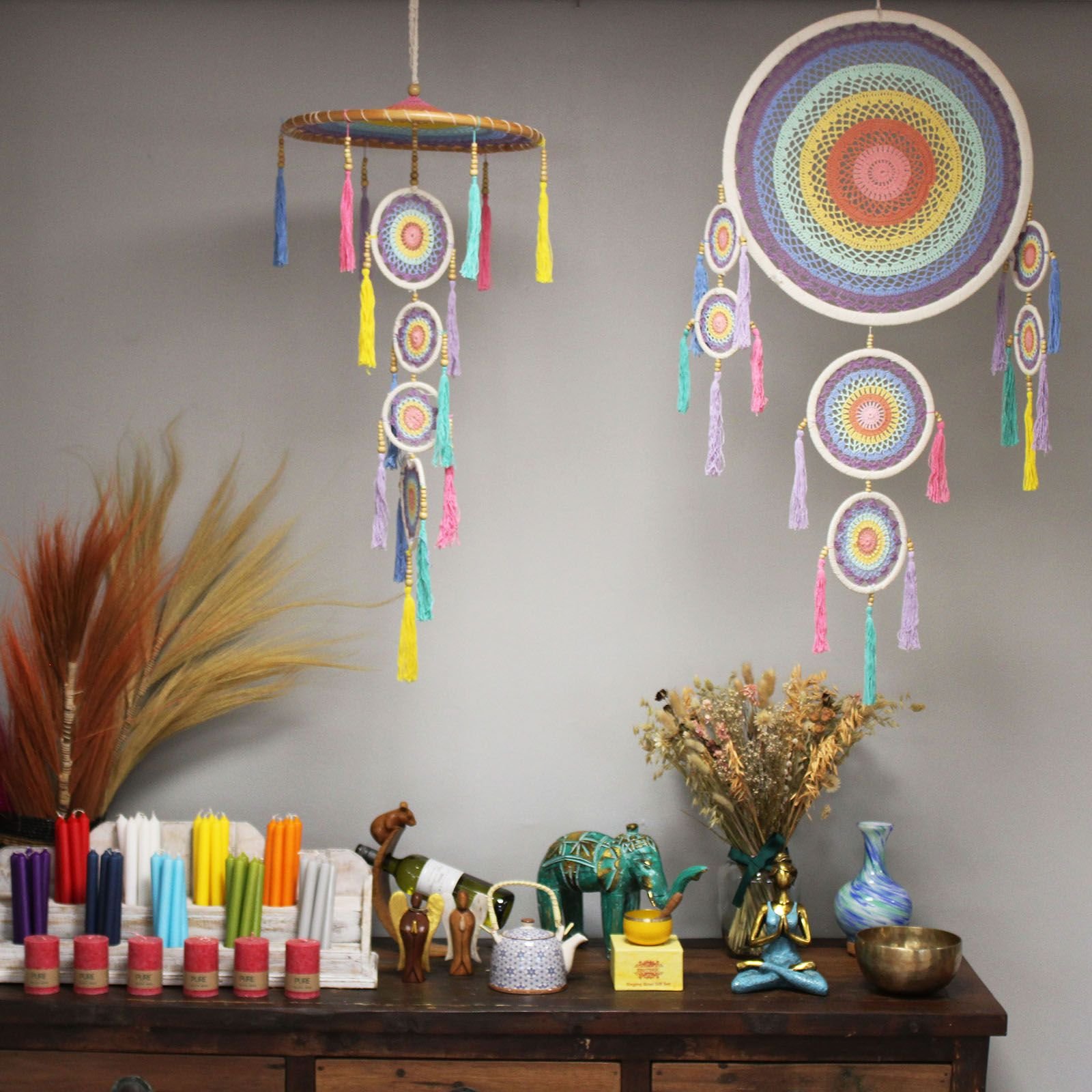 Large Dreamcatcher (55cm) - Pastel Rainbow - imagine 3