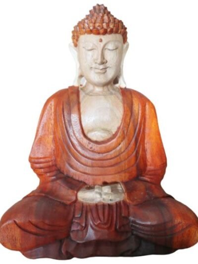 Hand Carved Buddha Statue - 30cm Hand Down