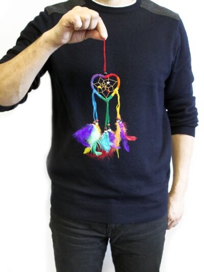Bali Dreamcatcher - Small Heart - Rainbow