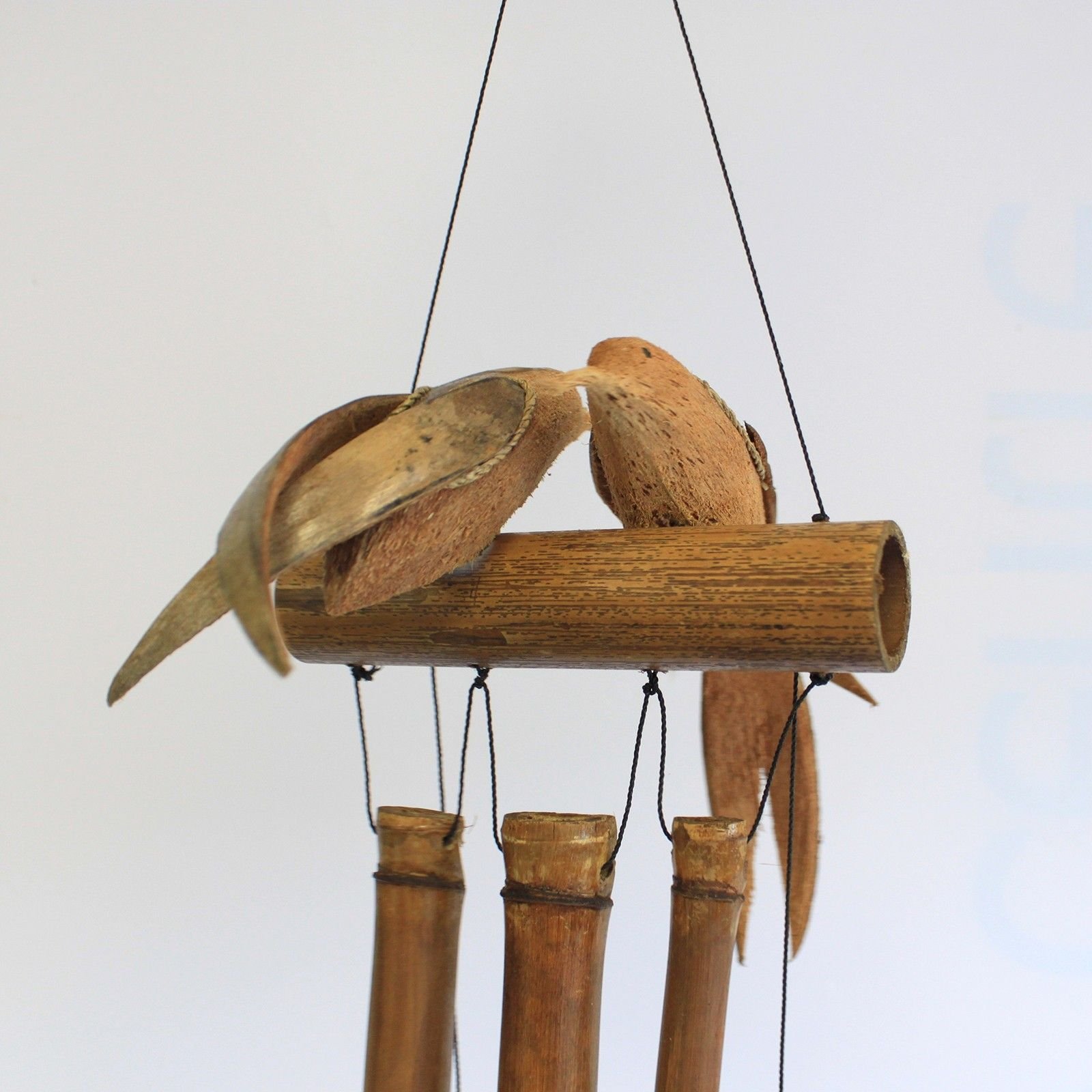1x Coconut Twin Birds Windchimes - imagine 2