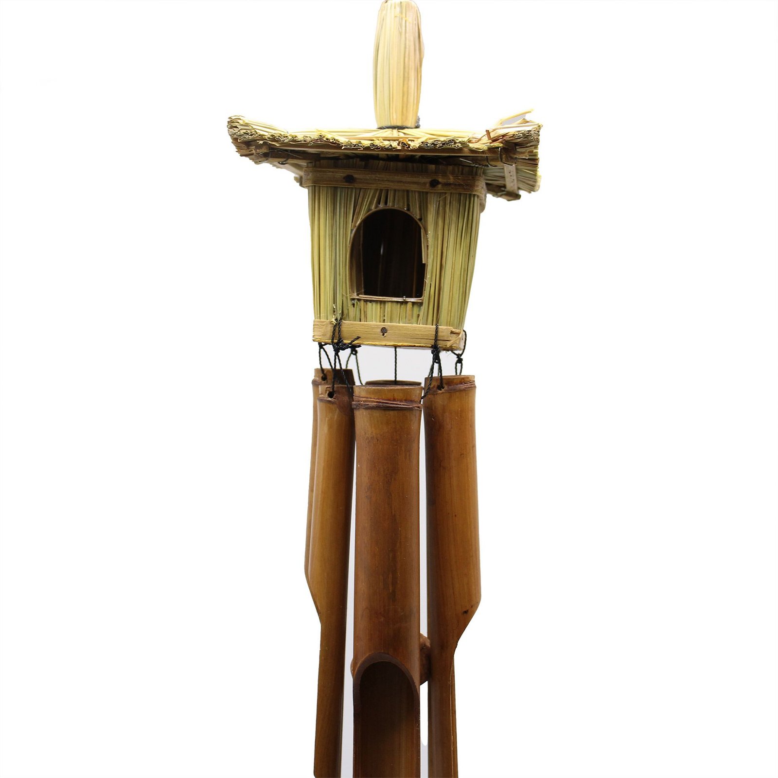 Square Seagrass Bird Box with Chimes 49x15cm - imagine 4
