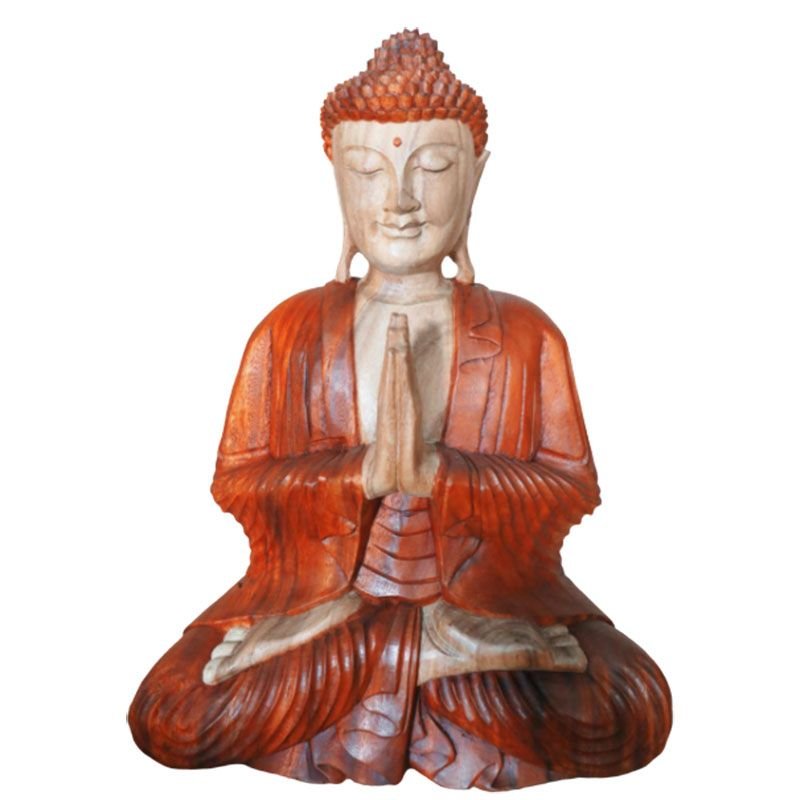 Hand Carved Buddha Statue - 30cm Welcome - imagine 2