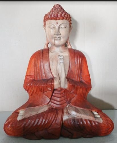 Hand Carved Buddha Statue - 40cm Welcome - imagine 2